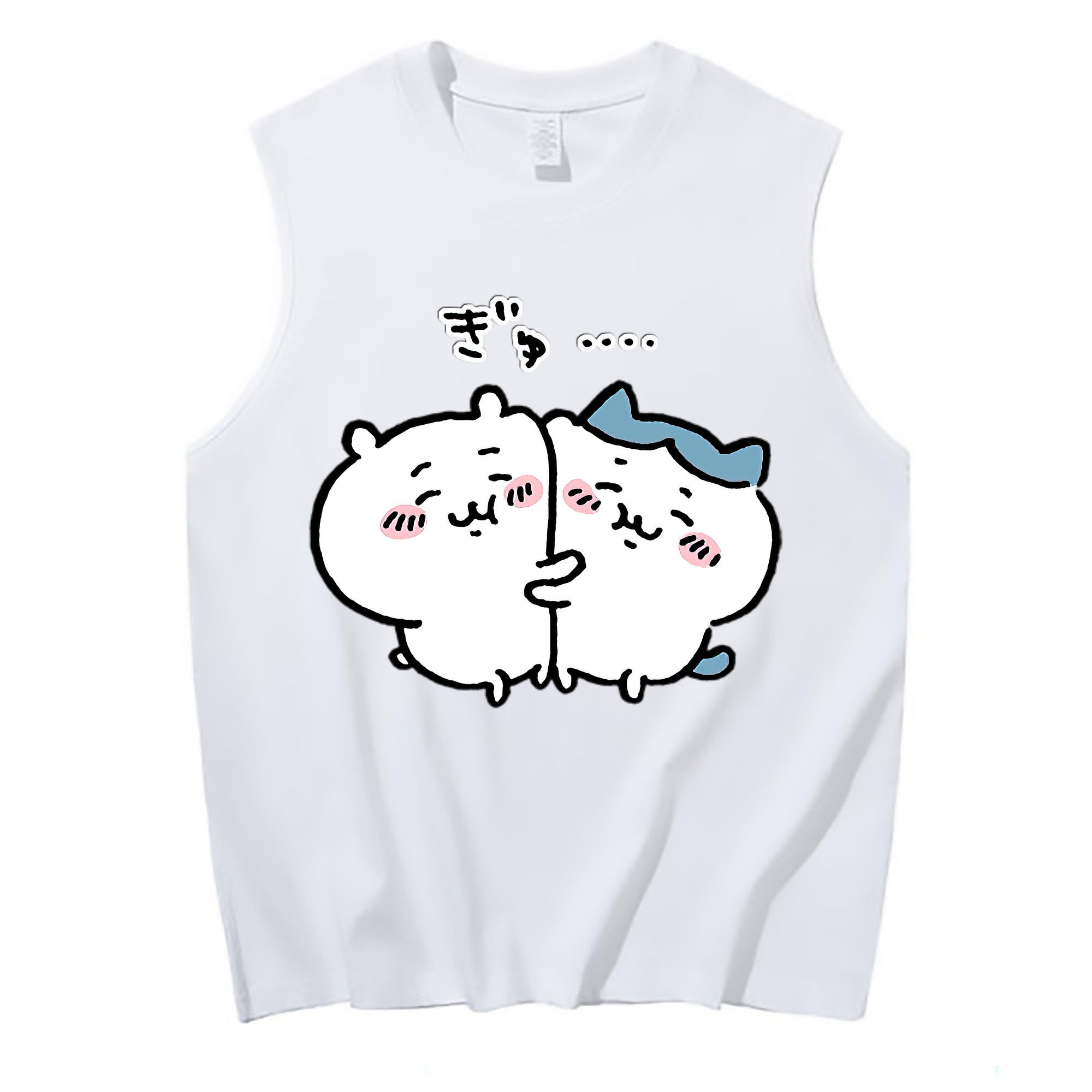 （画像用） ちいかわ ハチワレ Chii-kawa hachiware コットン100％タンクトップ（フロントプリント）