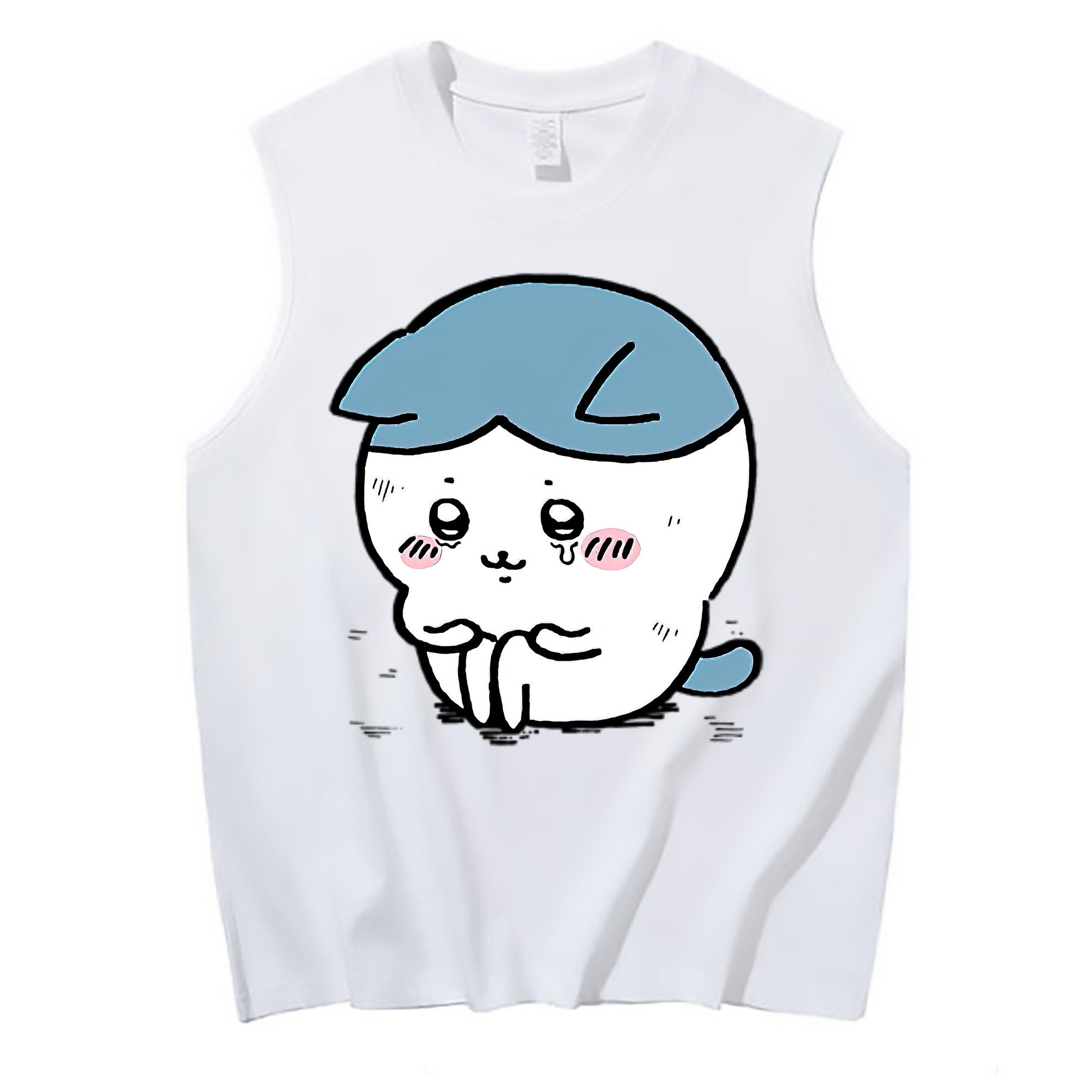 （画像用） ちいかわ ハチワレ Chii-kawa hachiware コットン100％タンクトップ（フロントプリント）