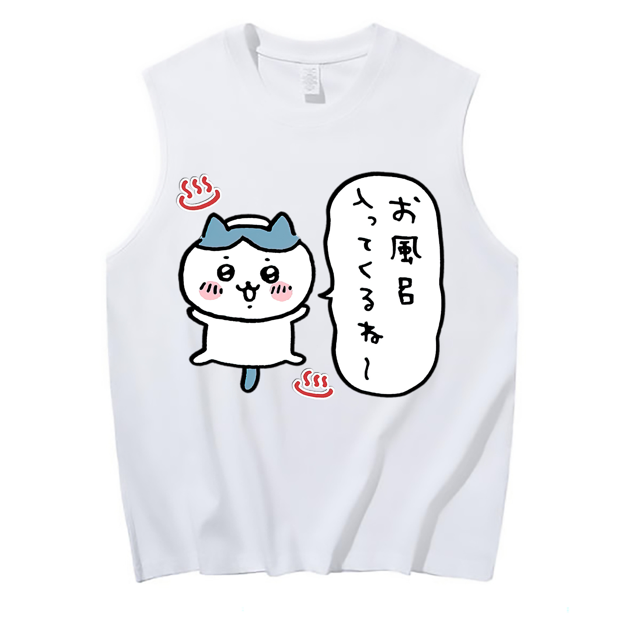 （画像用） ちいかわ ハチワレ Chii-kawa hachiware コットン100％タンクトップ（フロントプリント）