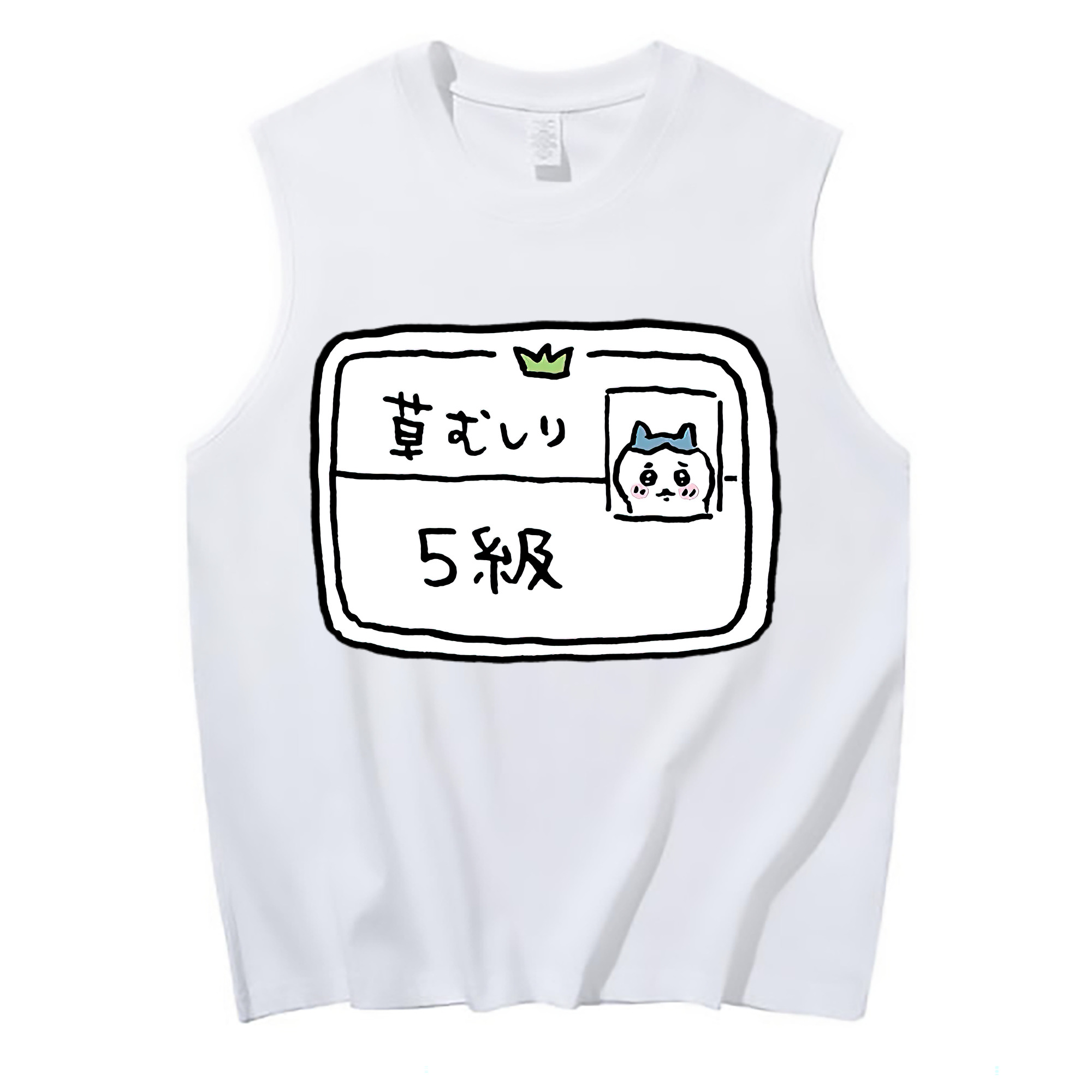 （画像用） ちいかわ ハチワレ Chii-kawa hachiware コットン100％タンクトップ（フロントプリント）