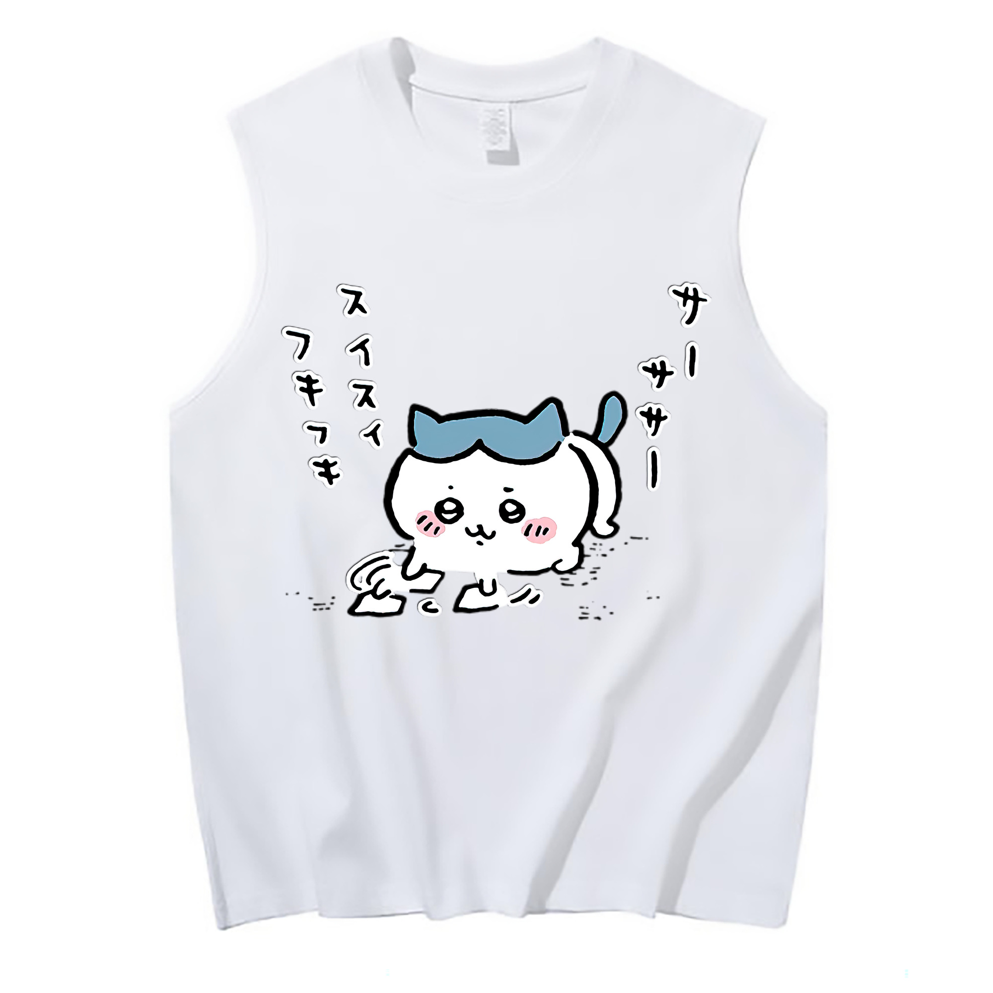 （画像用） ちいかわ ハチワレ Chii-kawa hachiware コットン100％タンクトップ（フロントプリント）