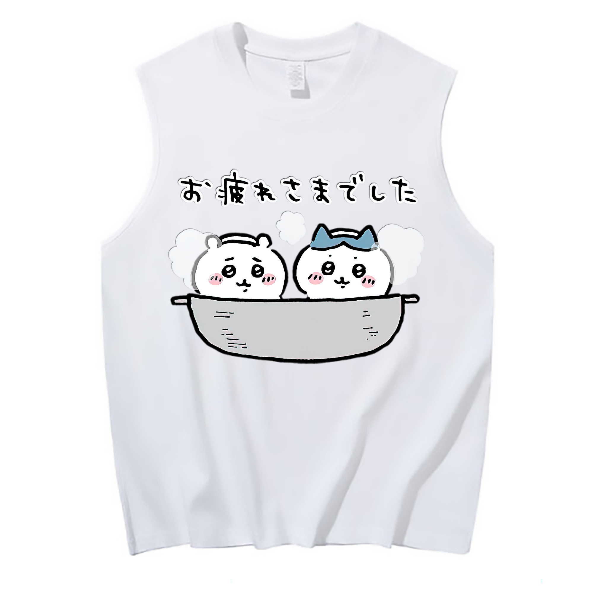 （画像用） ちいかわ ハチワレ Chii-kawa hachiware コットン100％タンクトップ（フロントプリント）