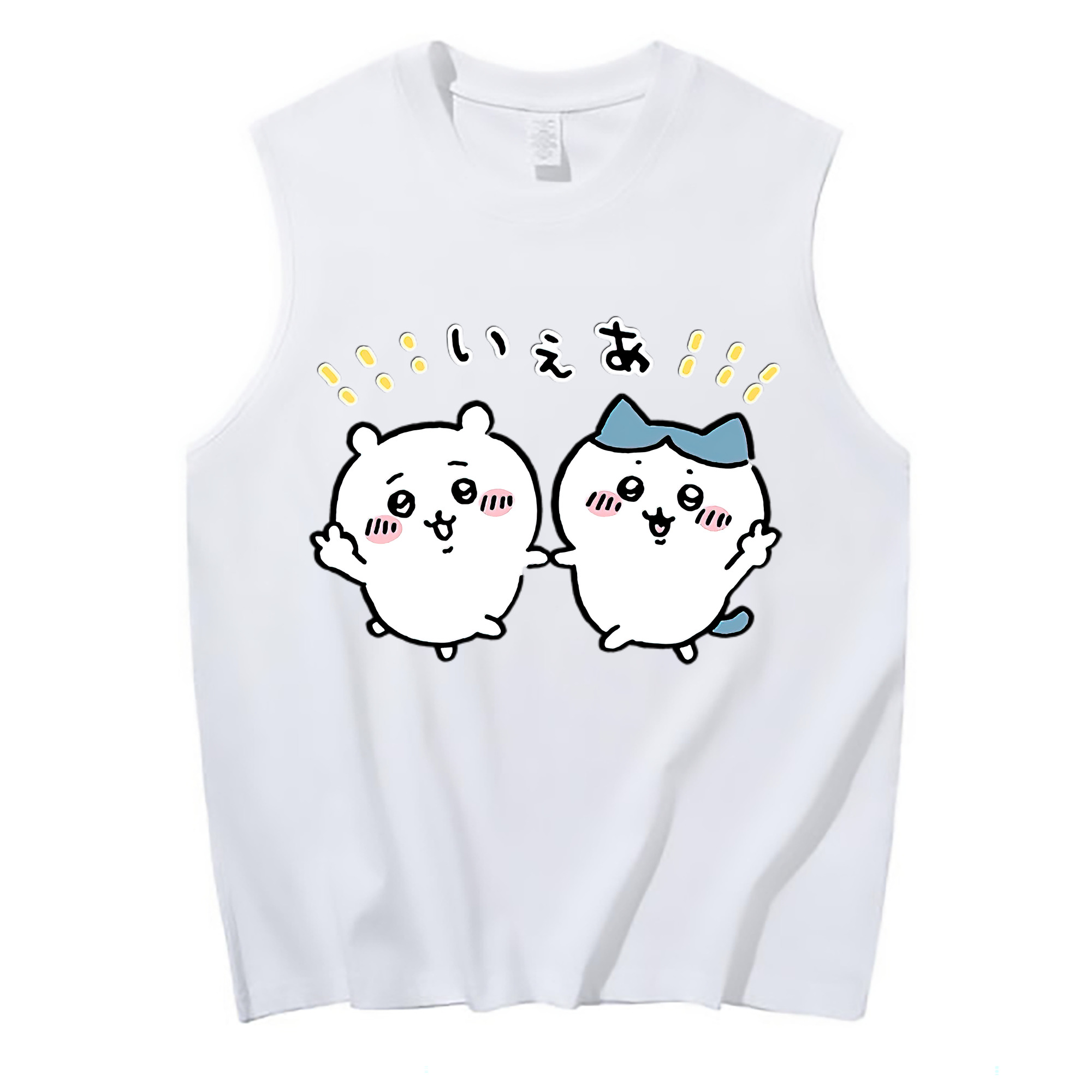 （画像用） ちいかわ ハチワレ Chii-kawa hachiware コットン100％タンクトップ（フロントプリント）