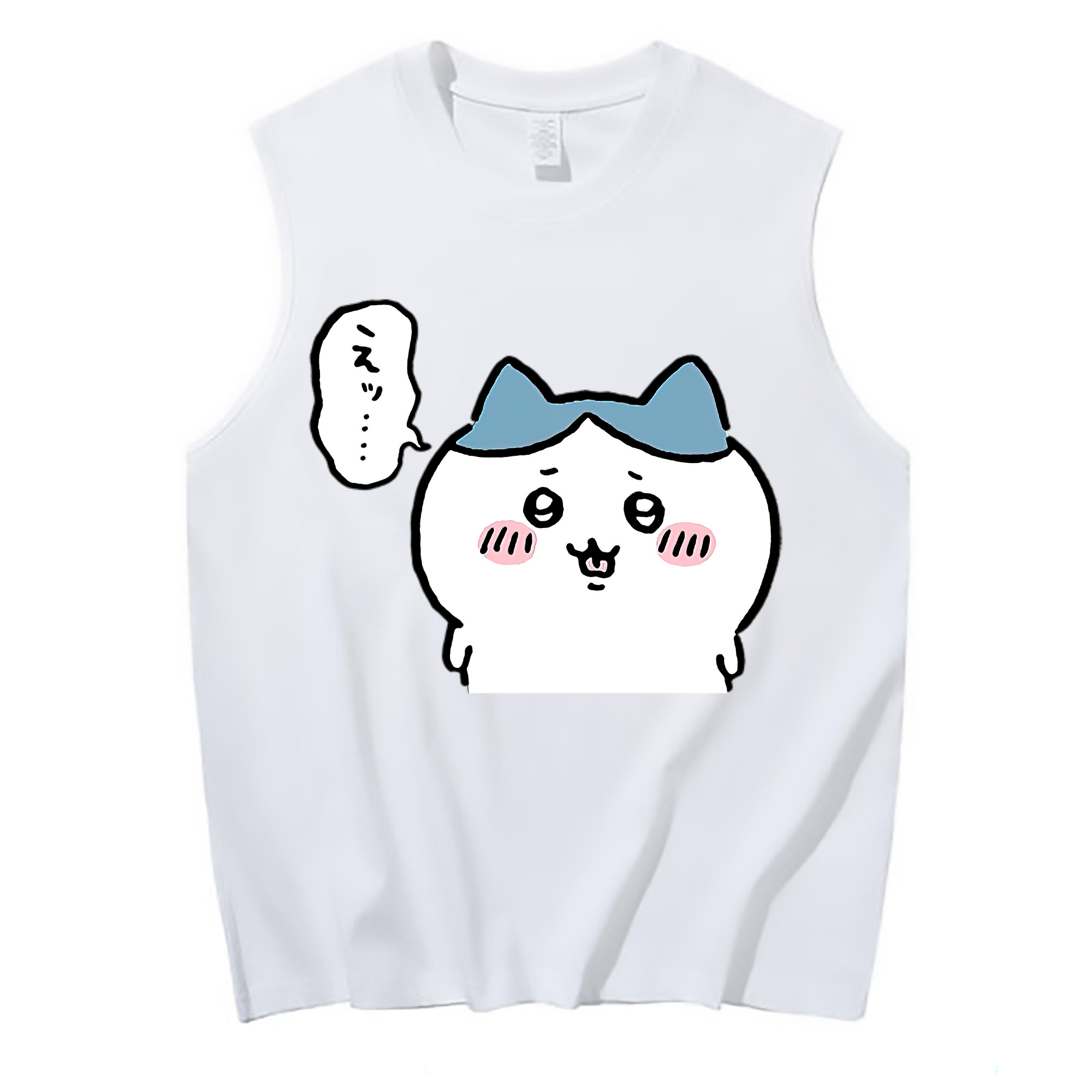（画像用） ちいかわ ハチワレ Chii-kawa hachiware コットン100％タンクトップ（フロントプリント）