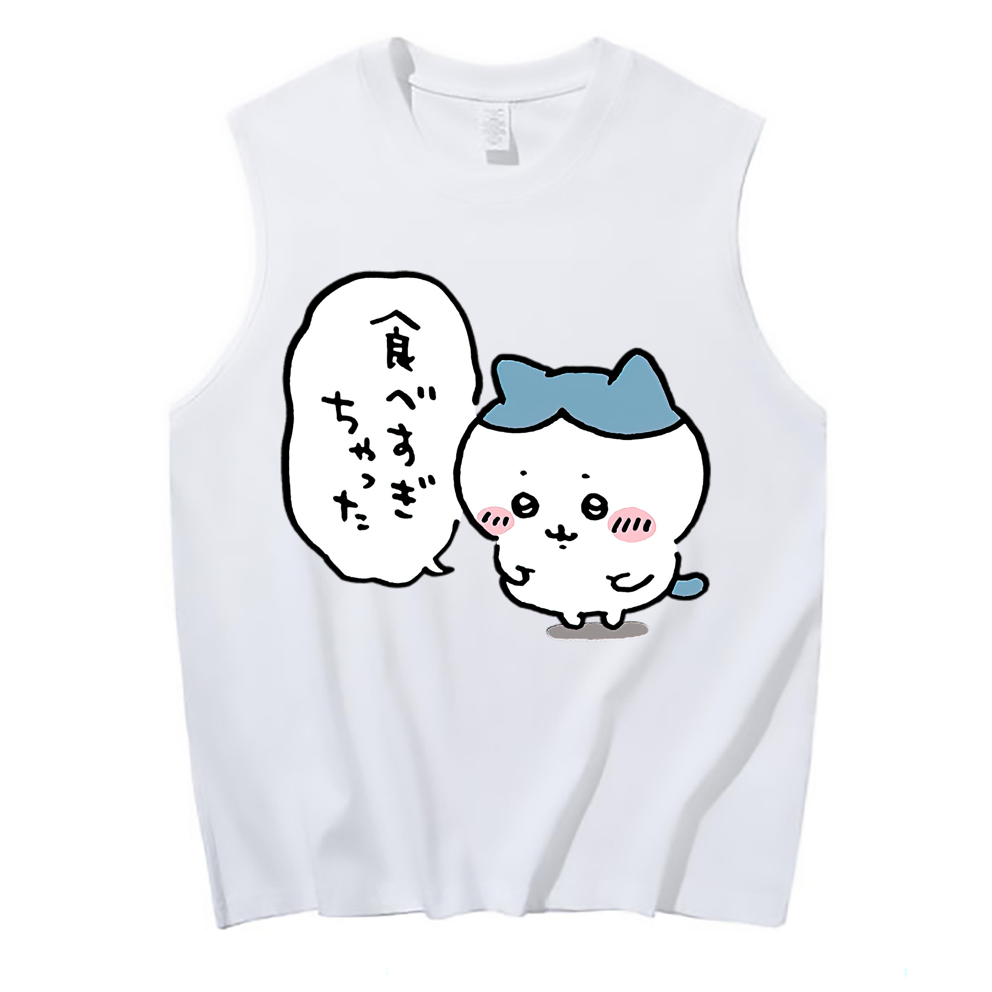 （画像用） ちいかわ ハチワレ Chii-kawa hachiware コットン100％タンクトップ（フロントプリント）