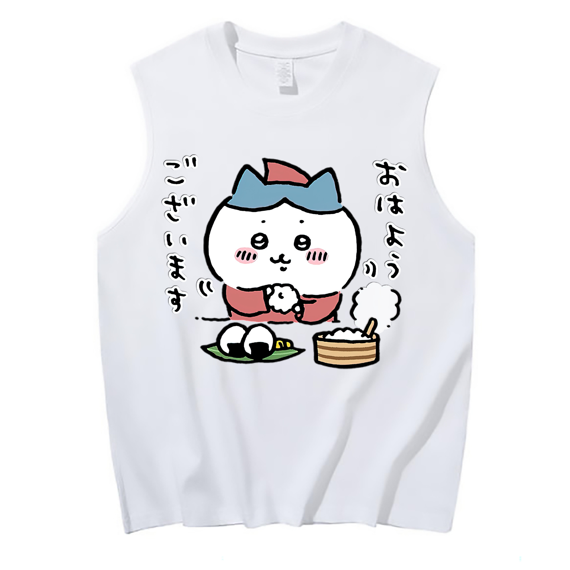 （画像用） ちいかわ ハチワレ Chii-kawa hachiware コットン100％タンクトップ（フロントプリント）