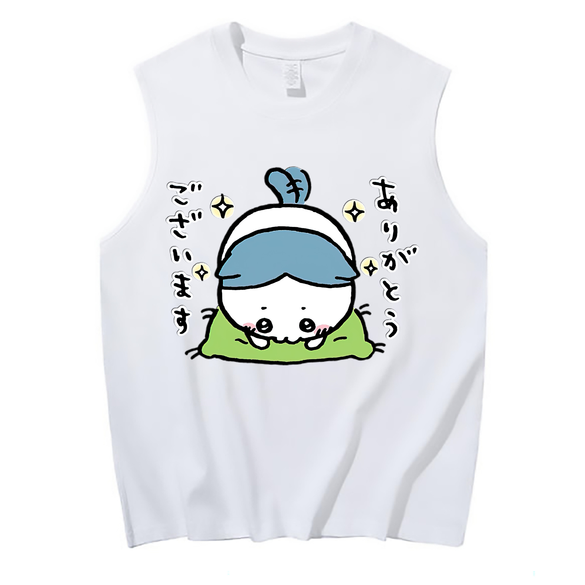 （画像用） ちいかわ ハチワレ Chii-kawa hachiware コットン100％タンクトップ（フロントプリント）