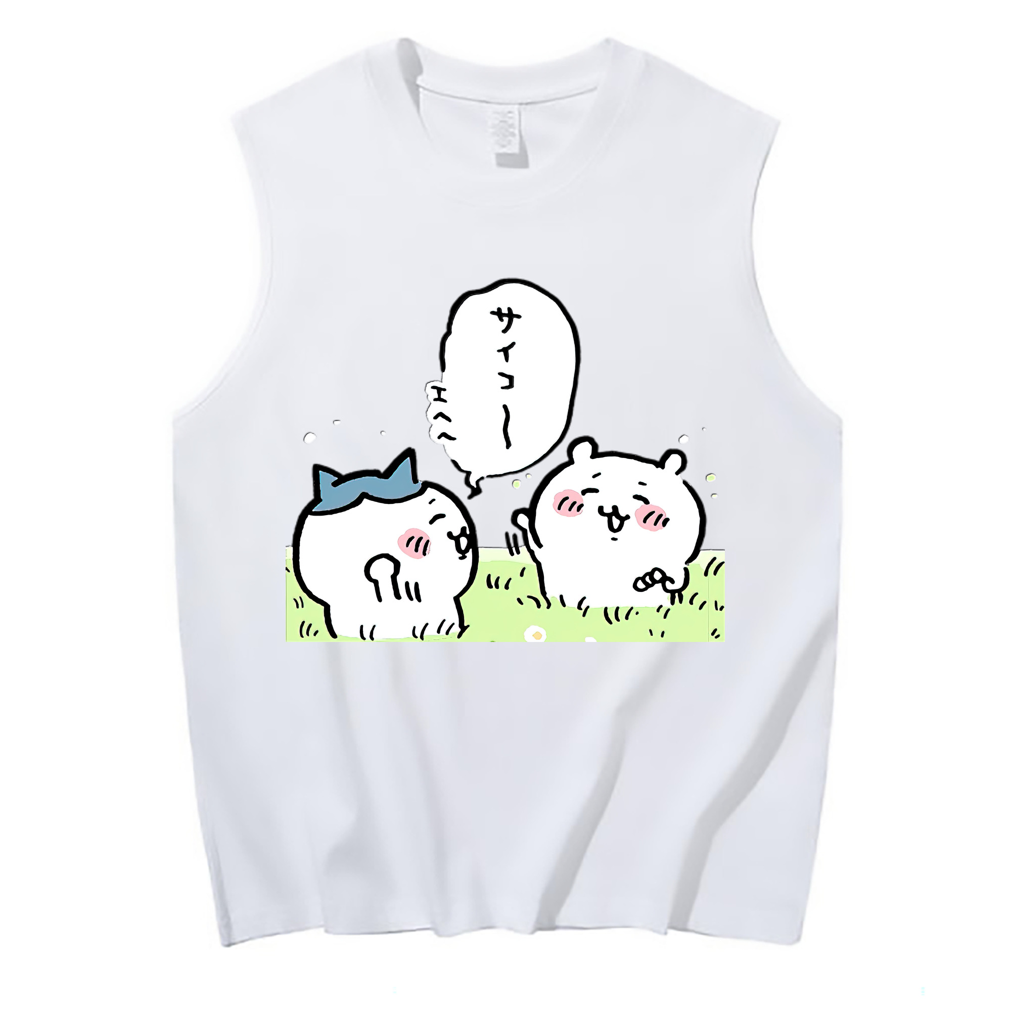 （画像用） ちいかわ ちいかわ Chii-kawa chiikawa コットン100％タンクトップ（フロントプリント）