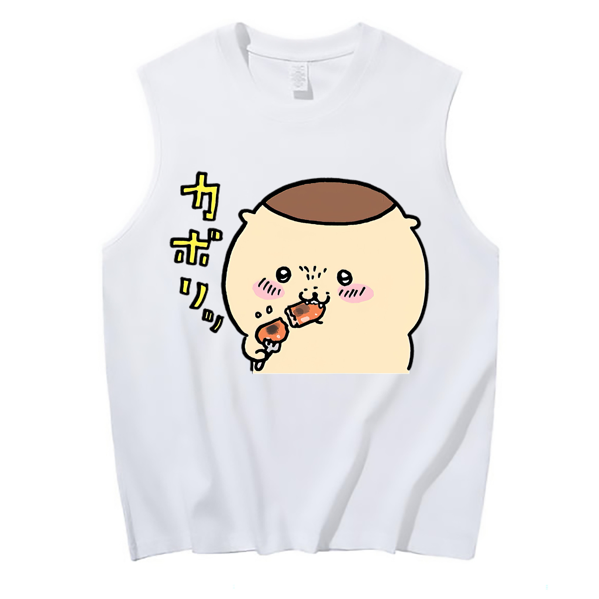 （画像用） ちいかわ くりまんじゅう Chii-kawa kuri manjū コットン100％タンクトップ（フロントプリント）