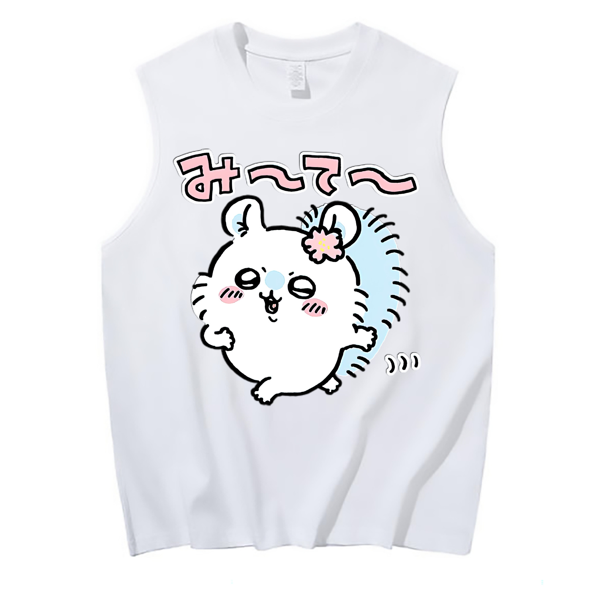 （画像用） ちいかわ モモンガ Chii-kawa Momonga コットン100％タンクトップ（フロントプリント）