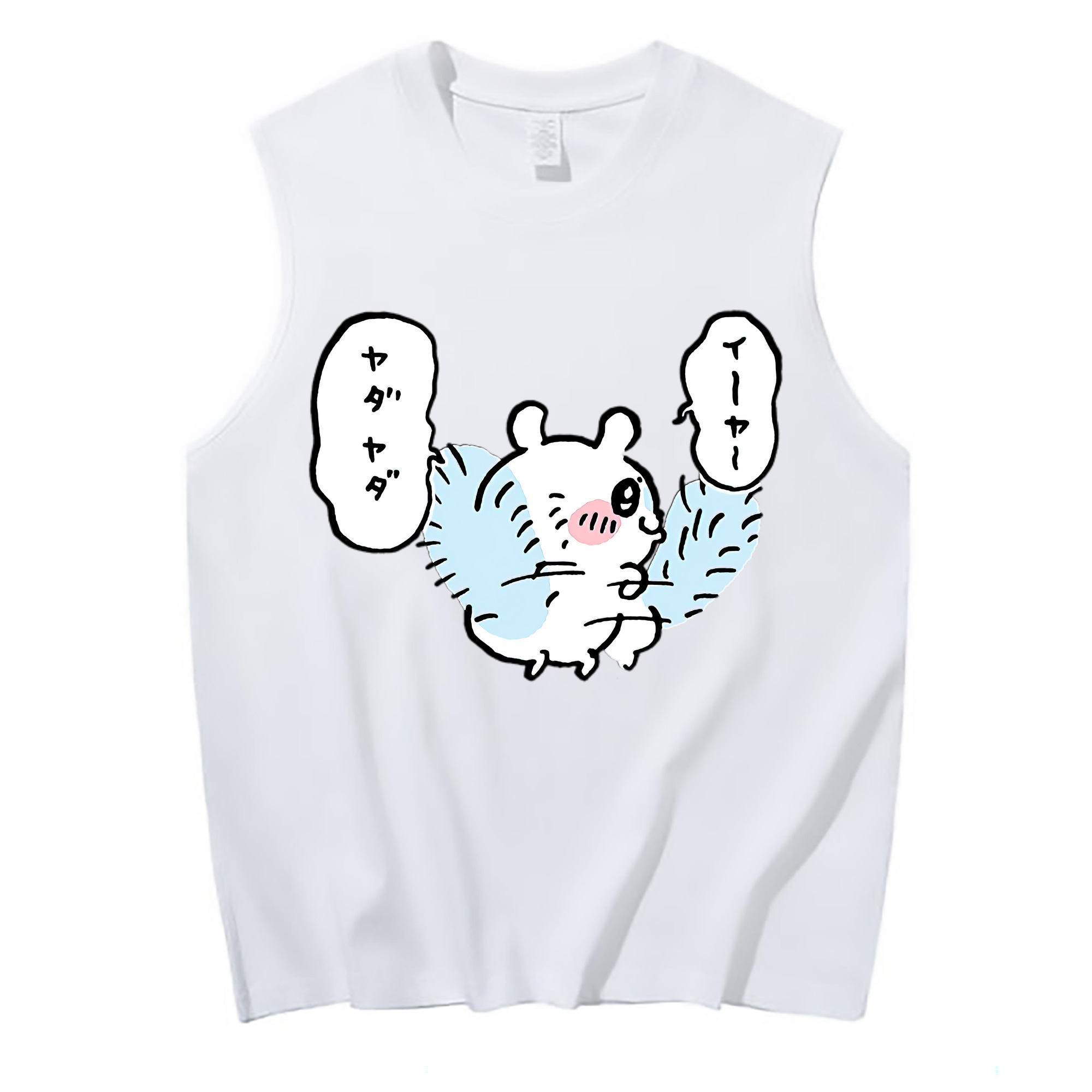 （画像用） ちいかわ モモンガ Chii-kawa Momonga コットン100％タンクトップ（フロントプリント）