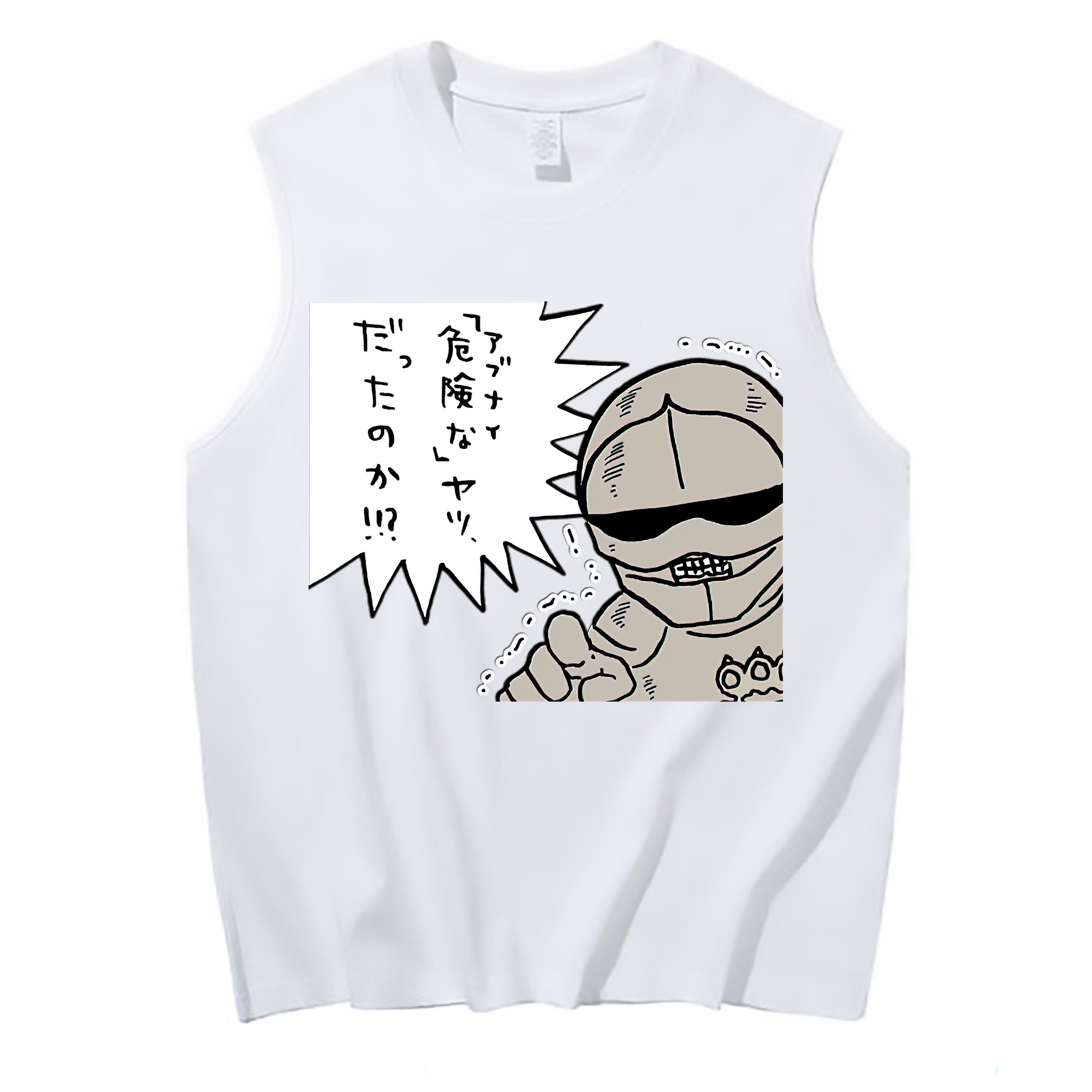（画像用） ちいかわ 労働の鎧さん Chii-kawa Mr. Armor of Labor コットン100％タンクトップ（フロントプリント）