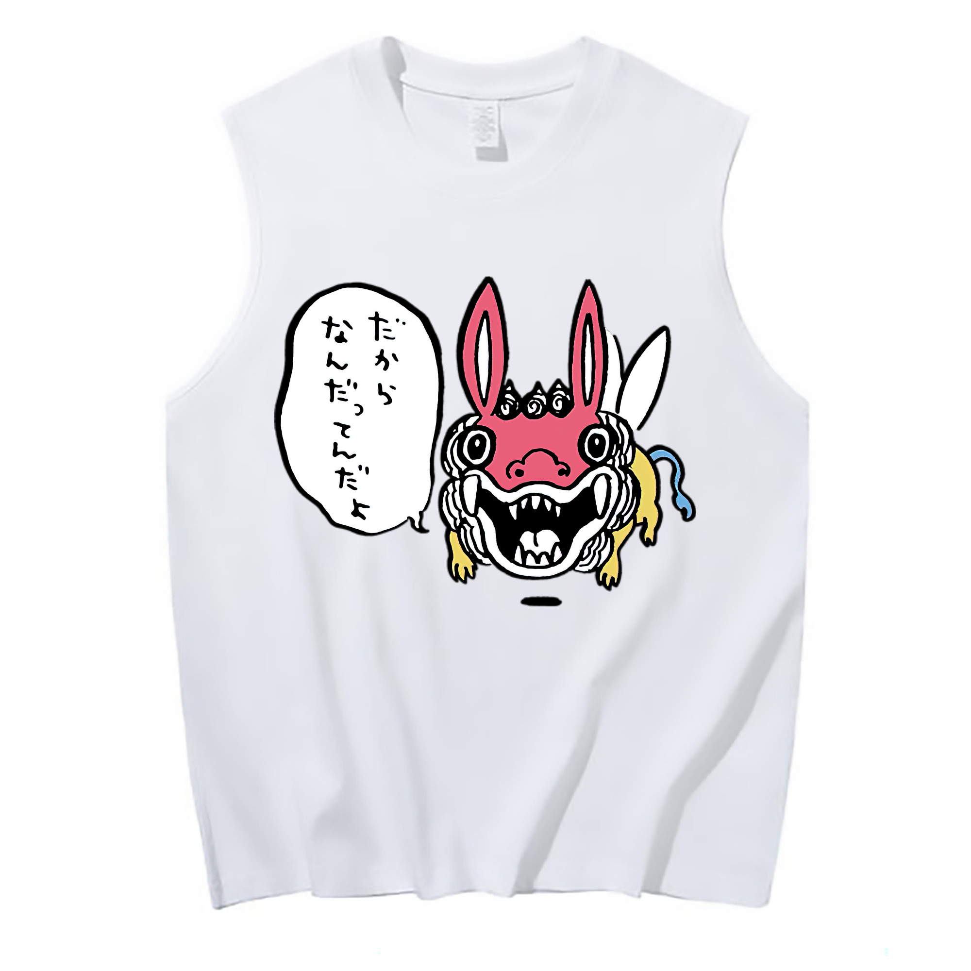 （画像用） ちいかわ でかつよ Chii-kawa Dekatsuyo コットン100％タンクトップ（フロントプリント）