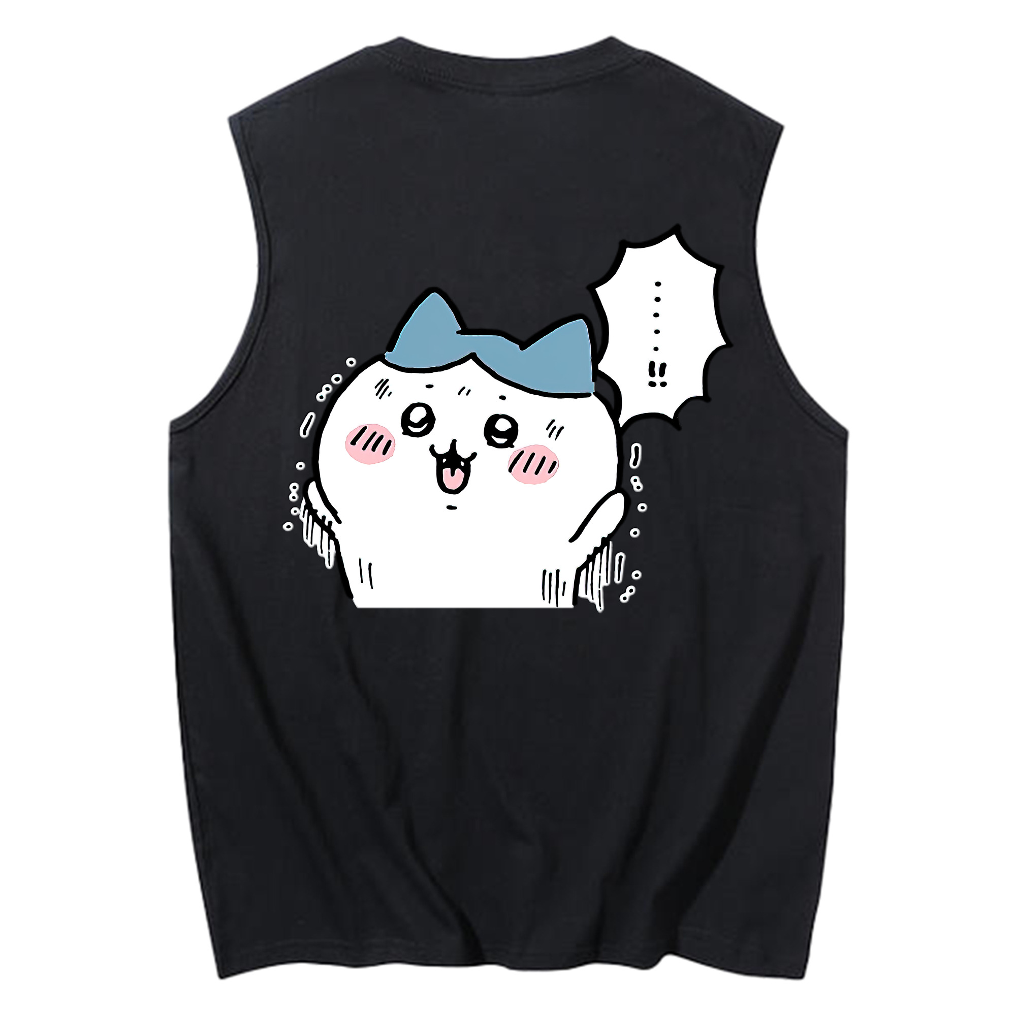 （画像用） ちいかわ ハチワレ Chii-kawa hachiware コットン100％タンクトップ（背面プリント）