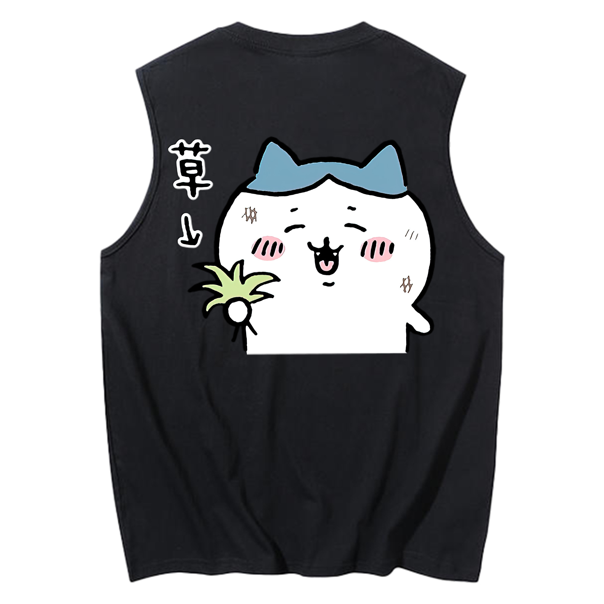 （画像用） ちいかわ ハチワレ Chii-kawa hachiware コットン100％タンクトップ（背面プリント）