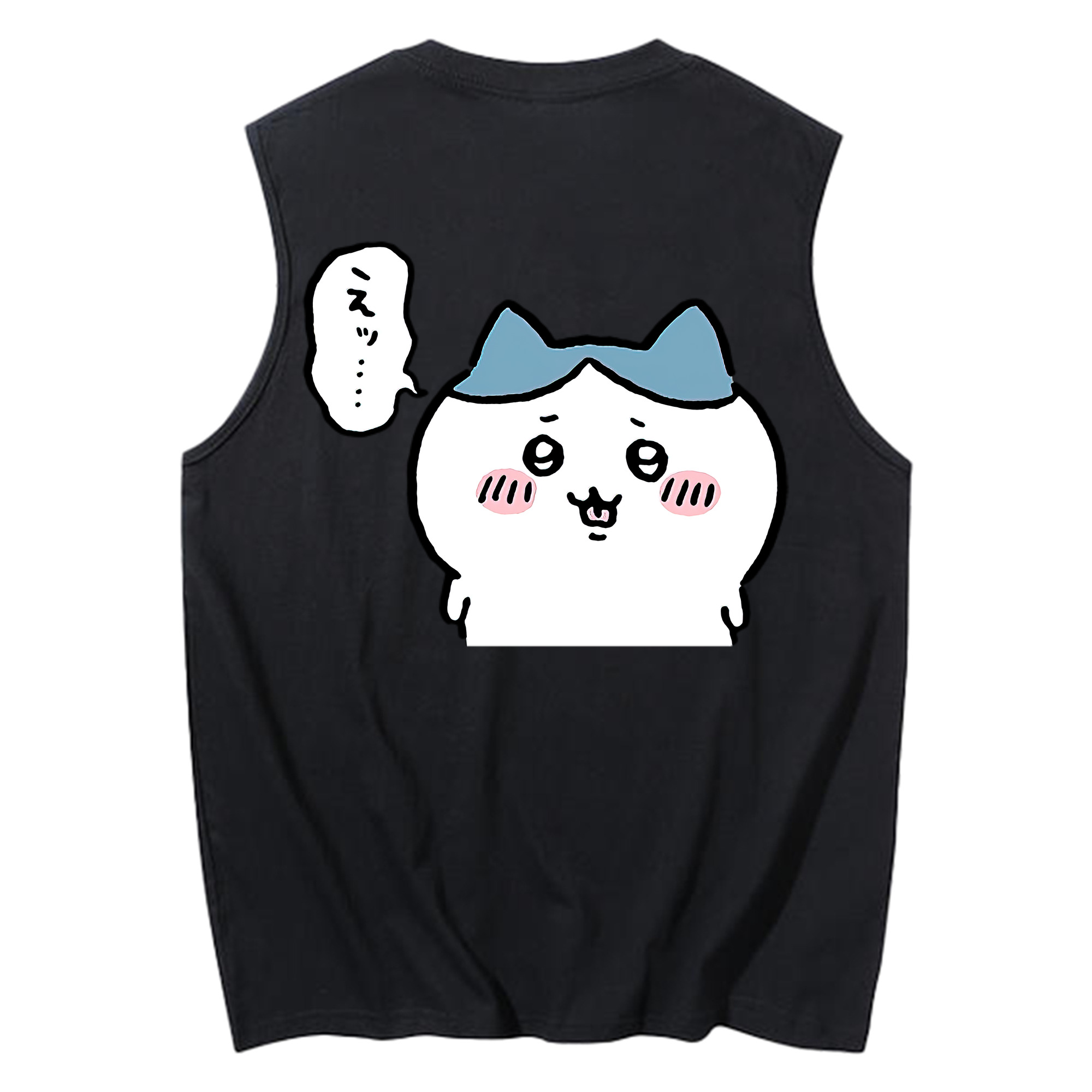 （画像用） ちいかわ ハチワレ Chii-kawa hachiware コットン100％タンクトップ（背面プリント）