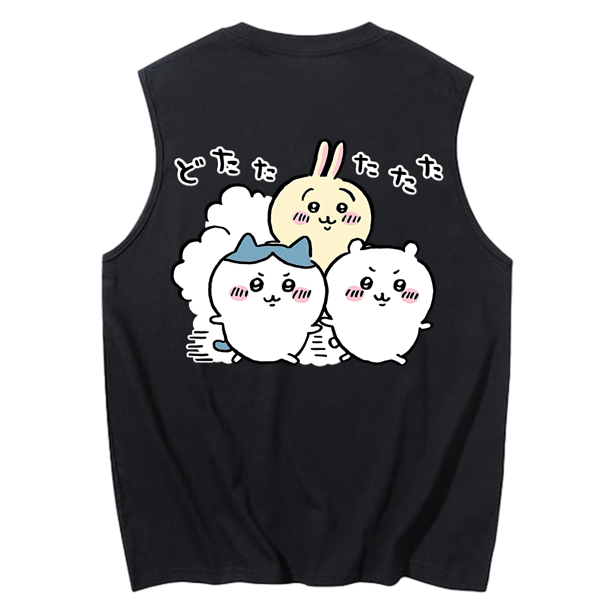 （画像用） ちいかわ ハチワレ Chii-kawa hachiware コットン100％タンクトップ（背面プリント）
