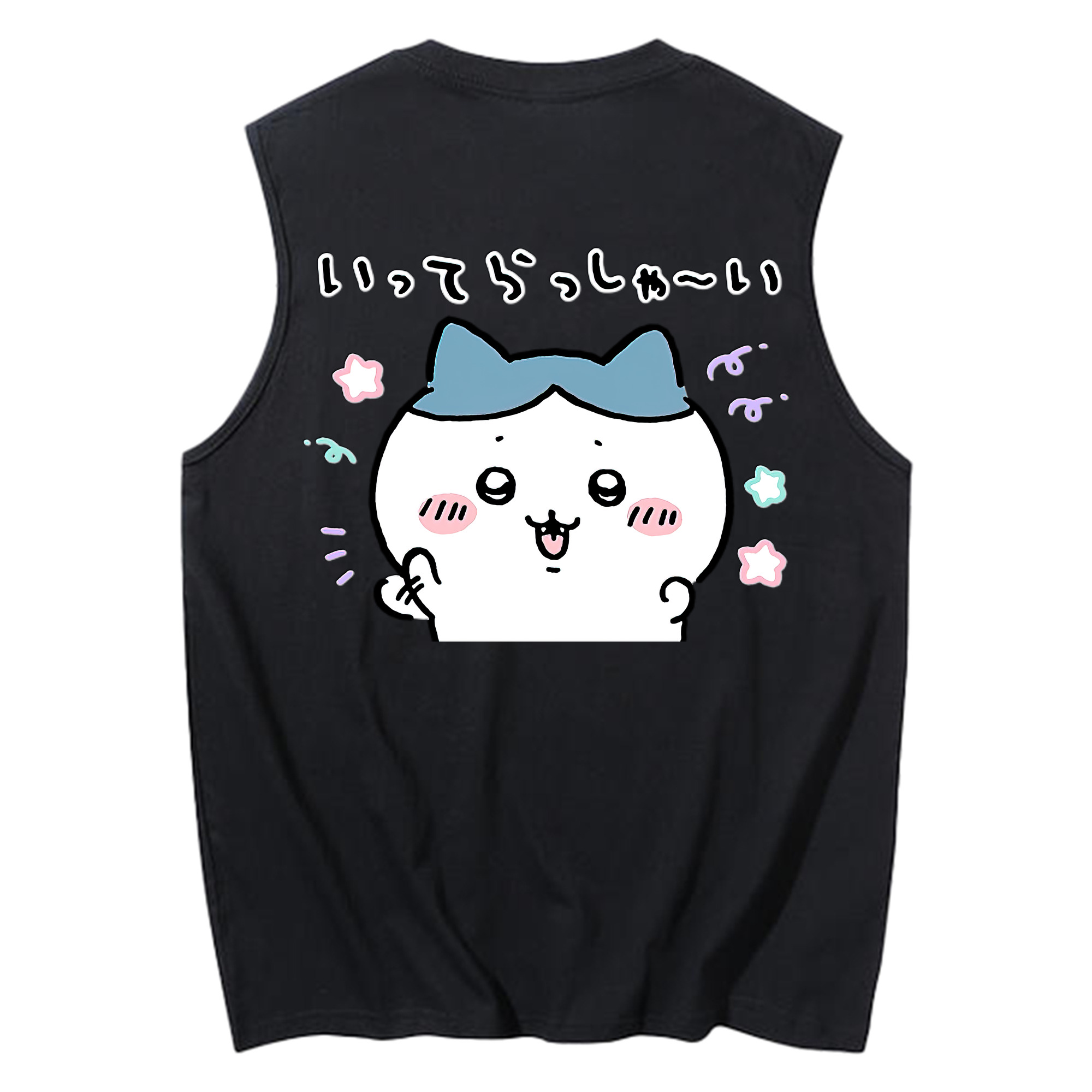 （画像用） ちいかわ ハチワレ Chii-kawa hachiware コットン100％タンクトップ（背面プリント）