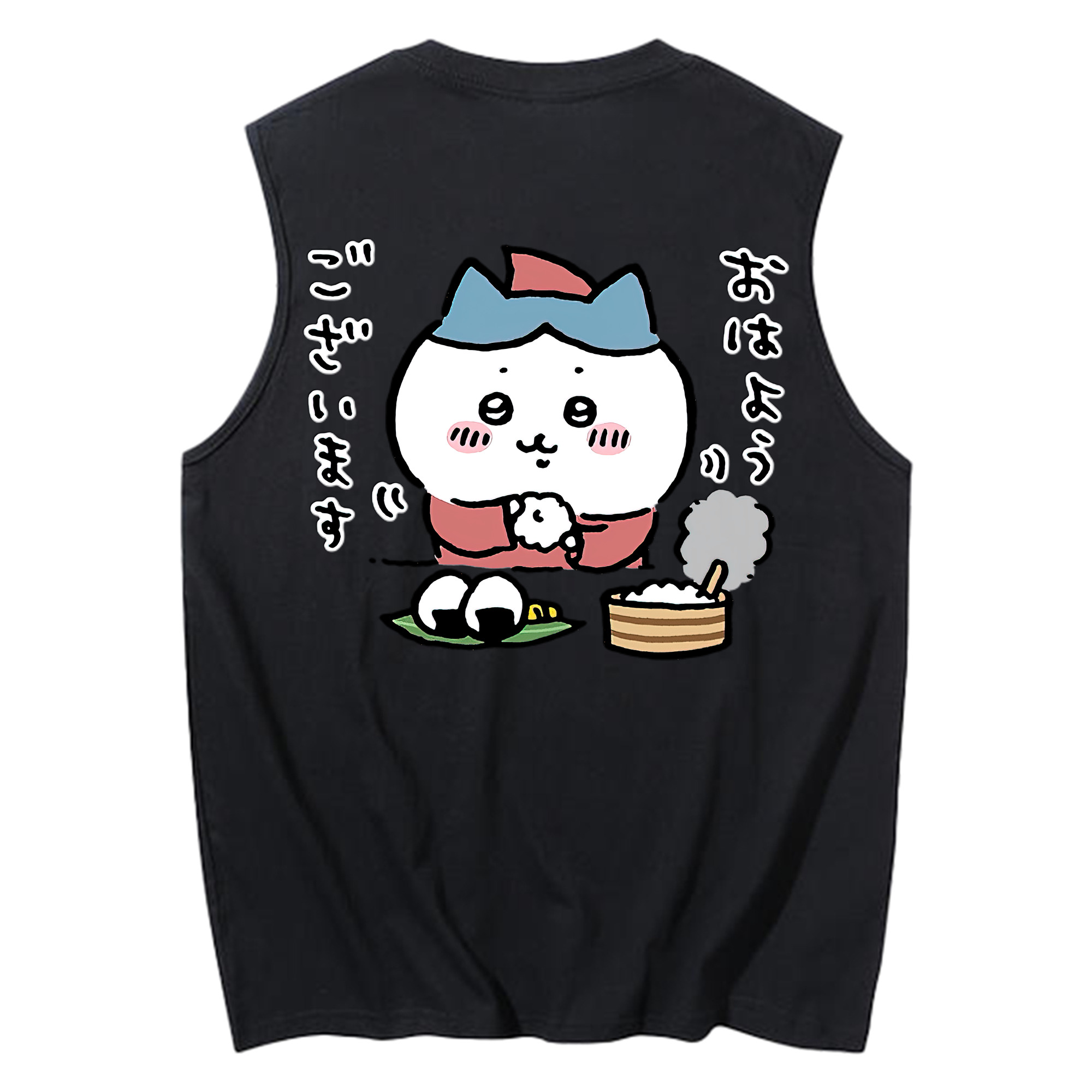 （画像用） ちいかわ ハチワレ Chii-kawa hachiware コットン100％タンクトップ（背面プリント）