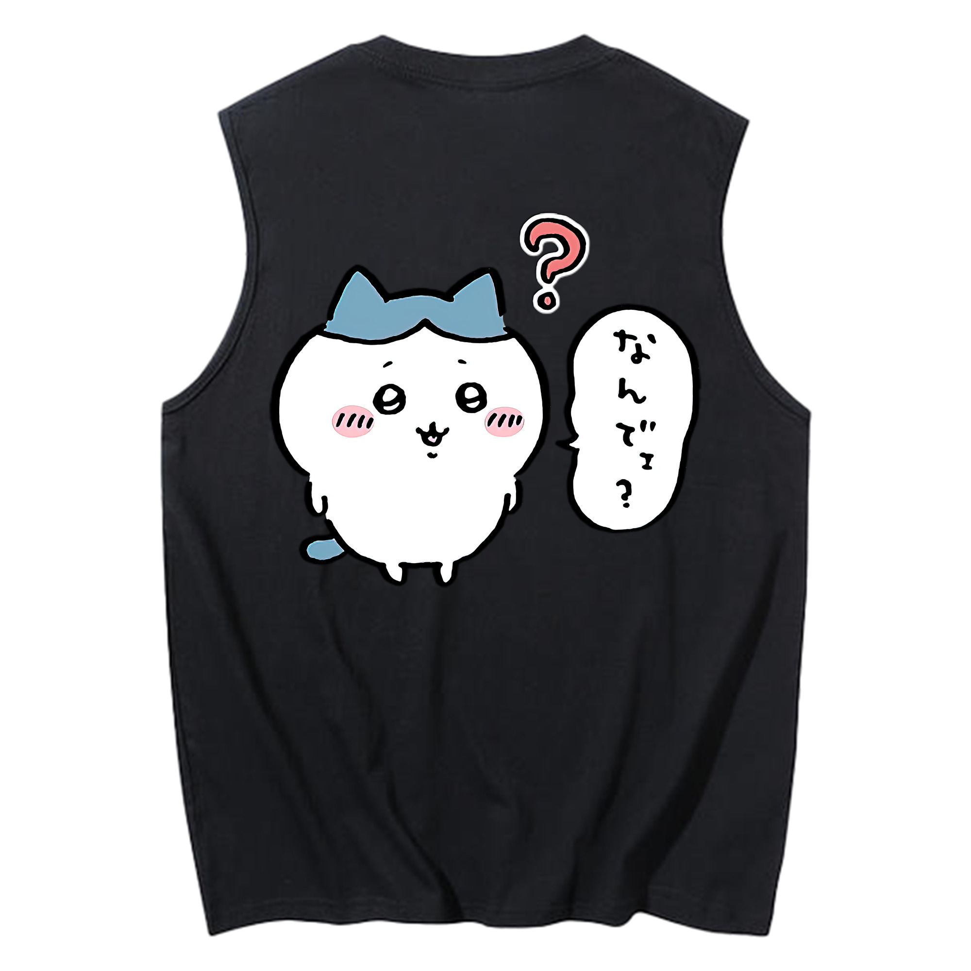 （画像用） ちいかわ ハチワレ Chii-kawa hachiware コットン100％タンクトップ（背面プリント）