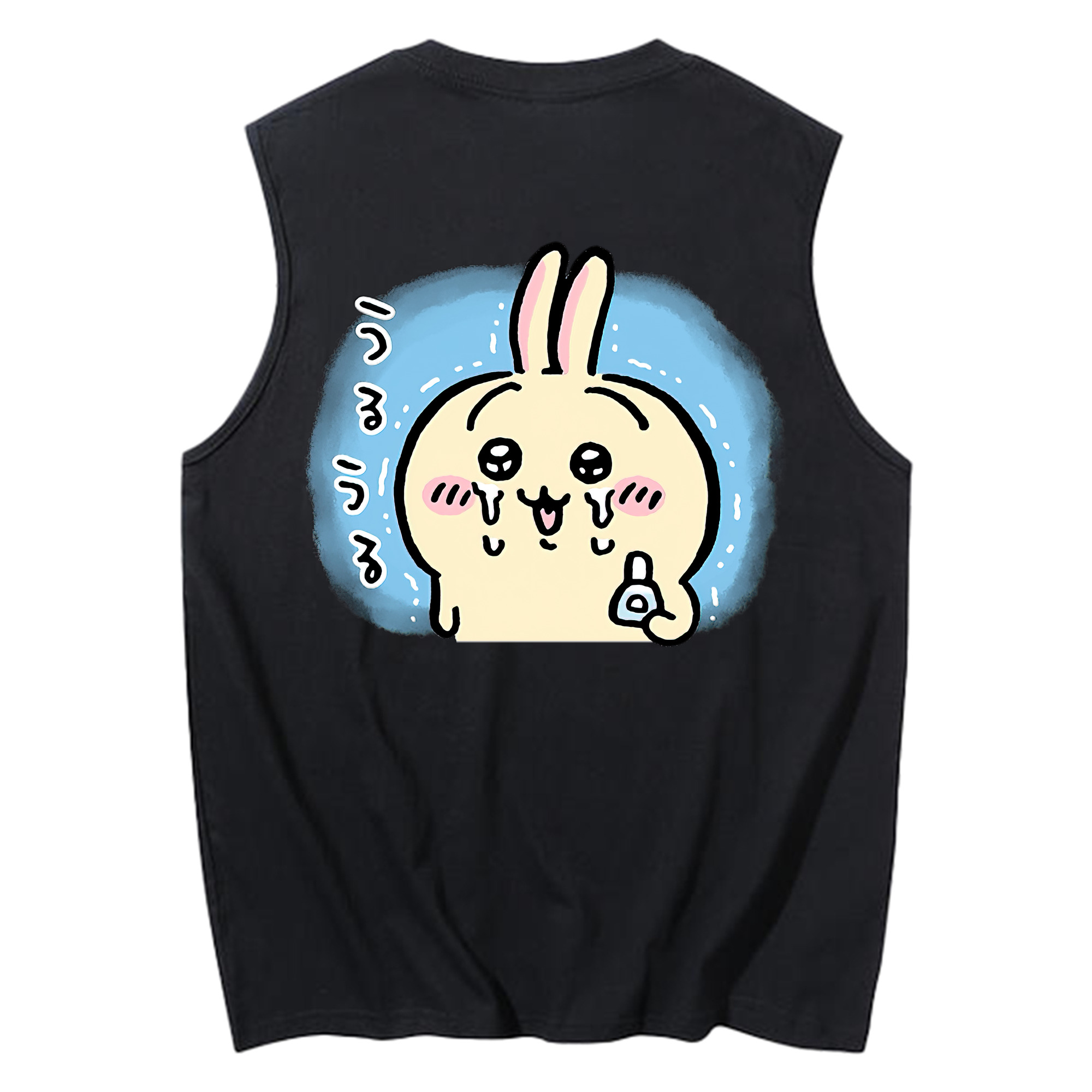 （画像用） ちいかわ うさぎ Chii-kawa usagi コットン100％タンクトップ（背面プリント）