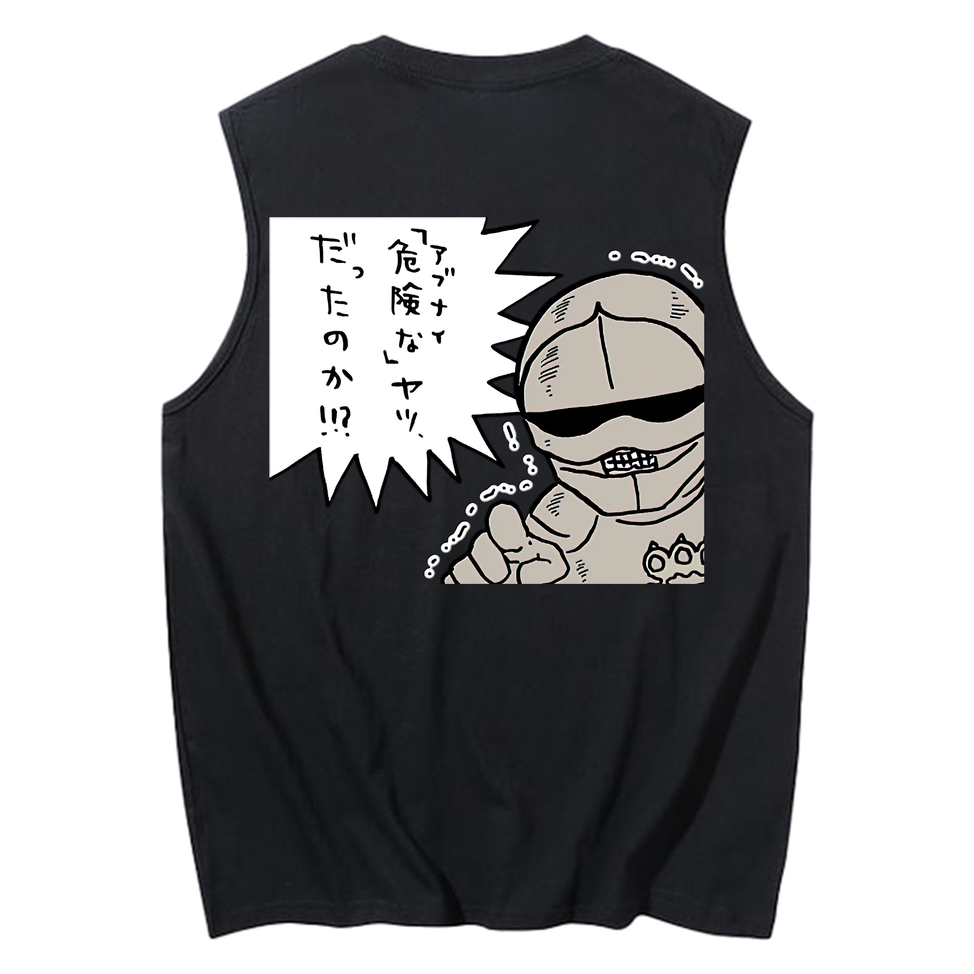 （画像用） ちいかわ 労働の鎧さん Chii-kawa Mr. Armor of Labor コットン100％タンクトップ（背面プリント）