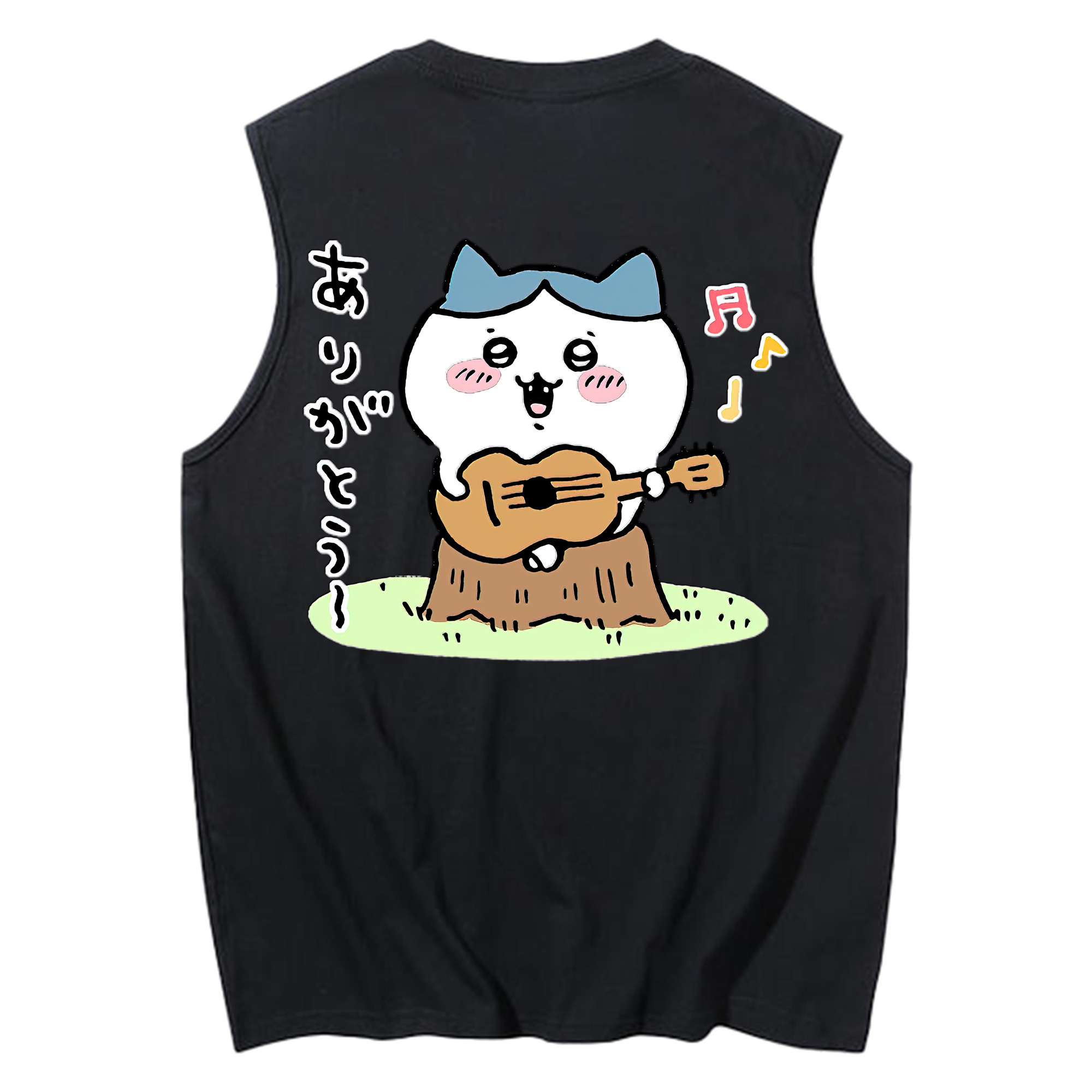 （画像用） ちいかわ ハチワレ Chii-kawa hachiware コットン100％タンクトップ（背面プリント）