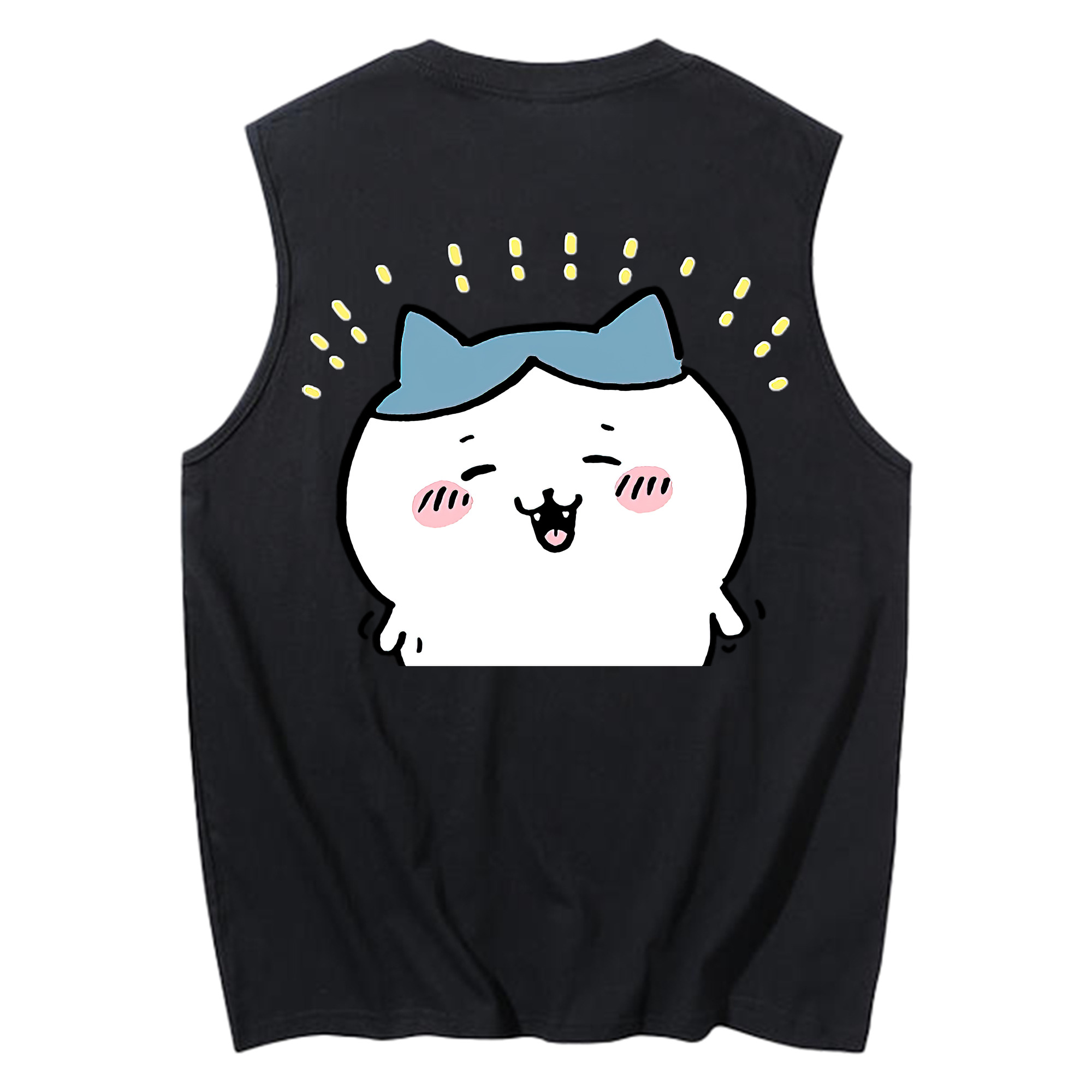 （画像用） ちいかわ ハチワレ Chii-kawa hachiware コットン100％タンクトップ（背面プリント）