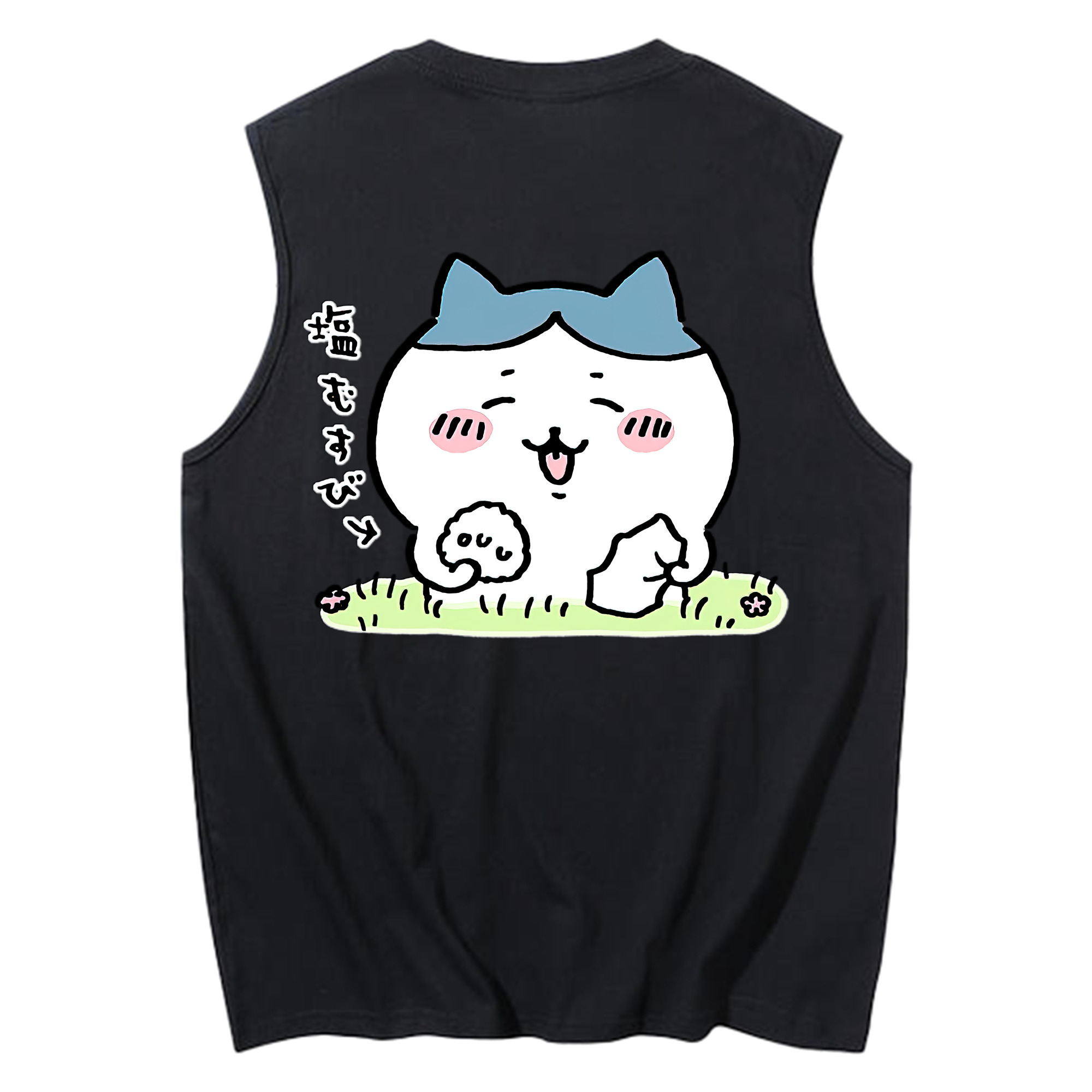 （画像用） ちいかわ ハチワレ Chii-kawa hachiware コットン100％タンクトップ（背面プリント）