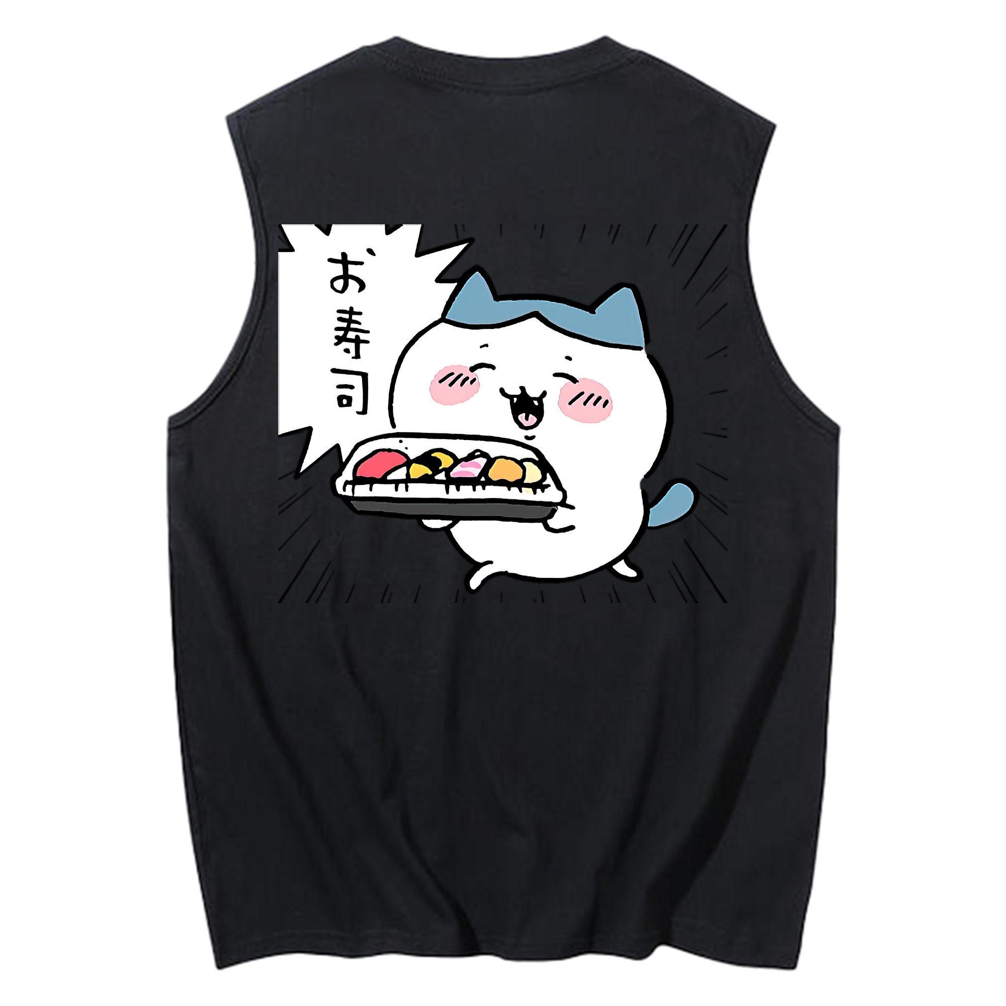 （画像用） ちいかわ ハチワレ Chii-kawa hachiware コットン100％タンクトップ（背面プリント）