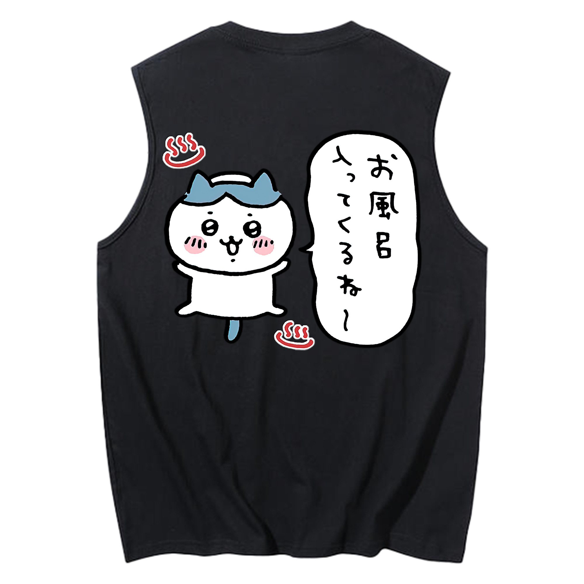 （画像用） ちいかわ ハチワレ Chii-kawa hachiware コットン100％タンクトップ（背面プリント）