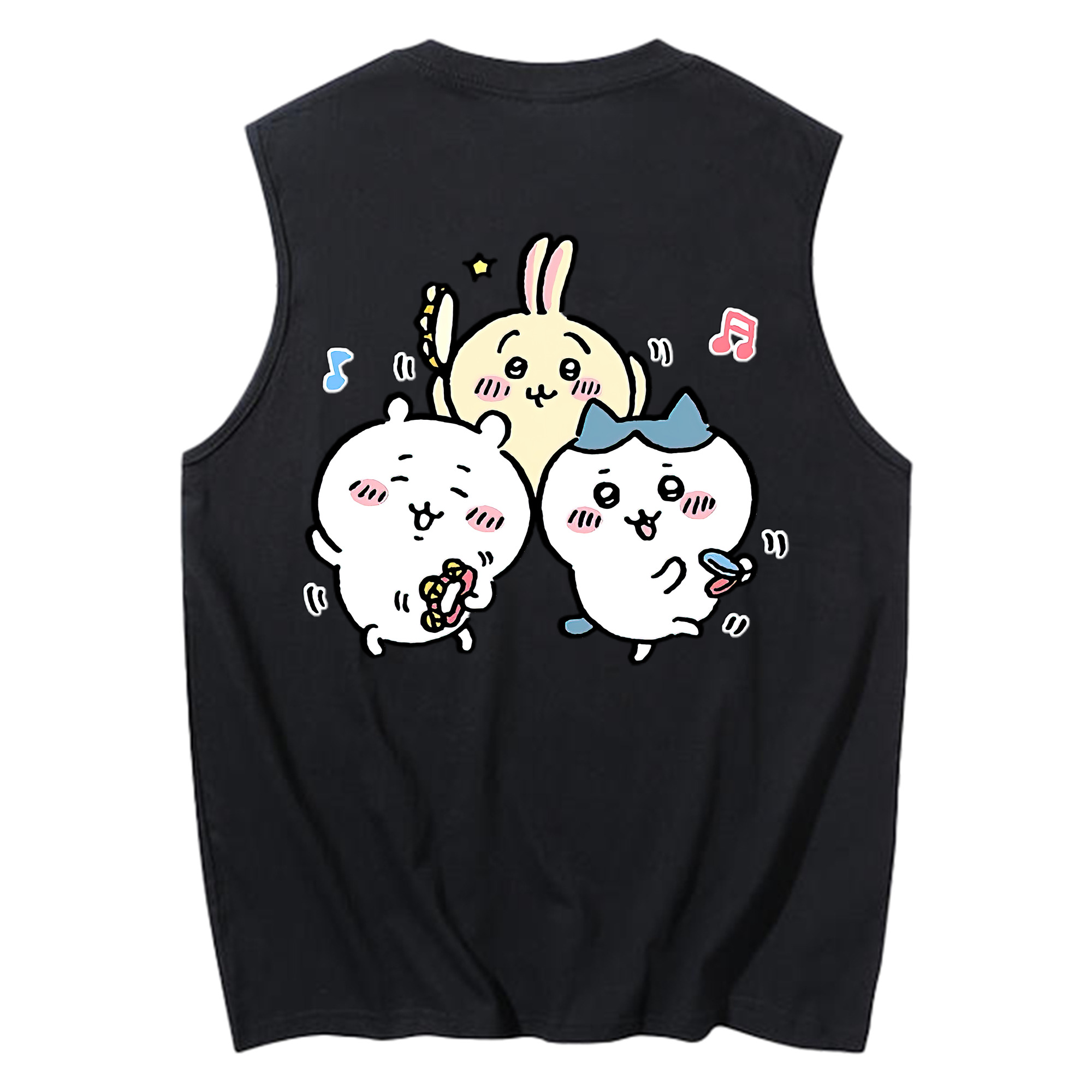 （画像用） ちいかわ ハチワレ Chii-kawa hachiware コットン100％タンクトップ（背面プリント）
