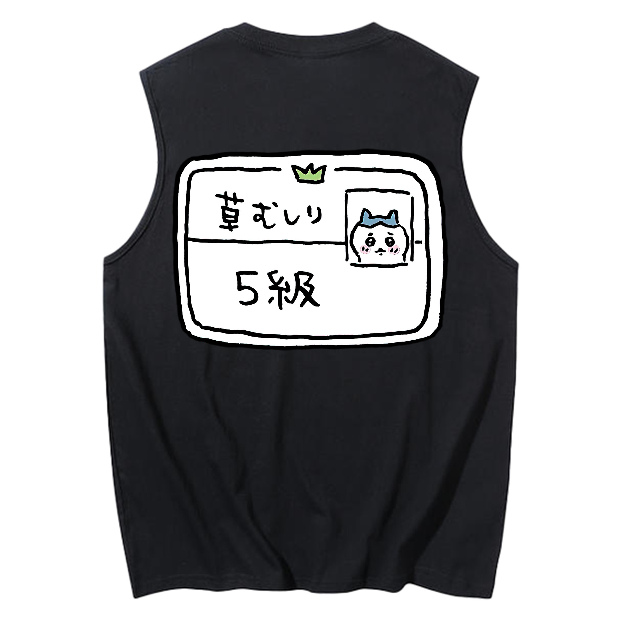 （画像用） ちいかわ ハチワレ Chii-kawa hachiware コットン100％タンクトップ（背面プリント）