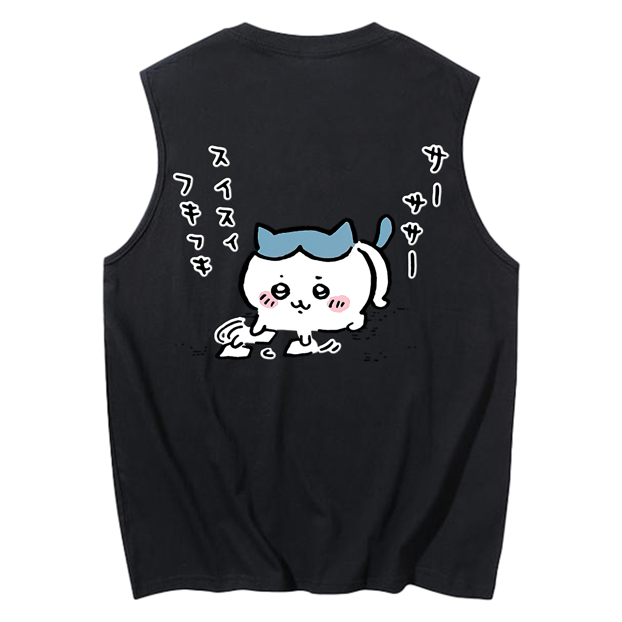 （画像用） ちいかわ ハチワレ Chii-kawa hachiware コットン100％タンクトップ（背面プリント）