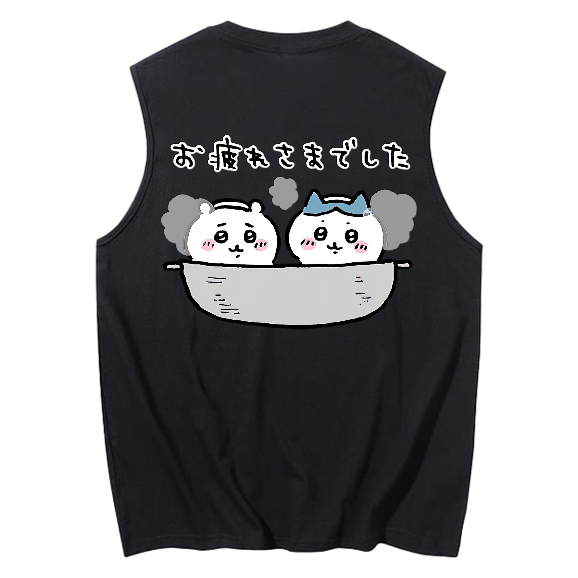 （画像用） ちいかわ ハチワレ Chii-kawa hachiware コットン100％タンクトップ（背面プリント）
