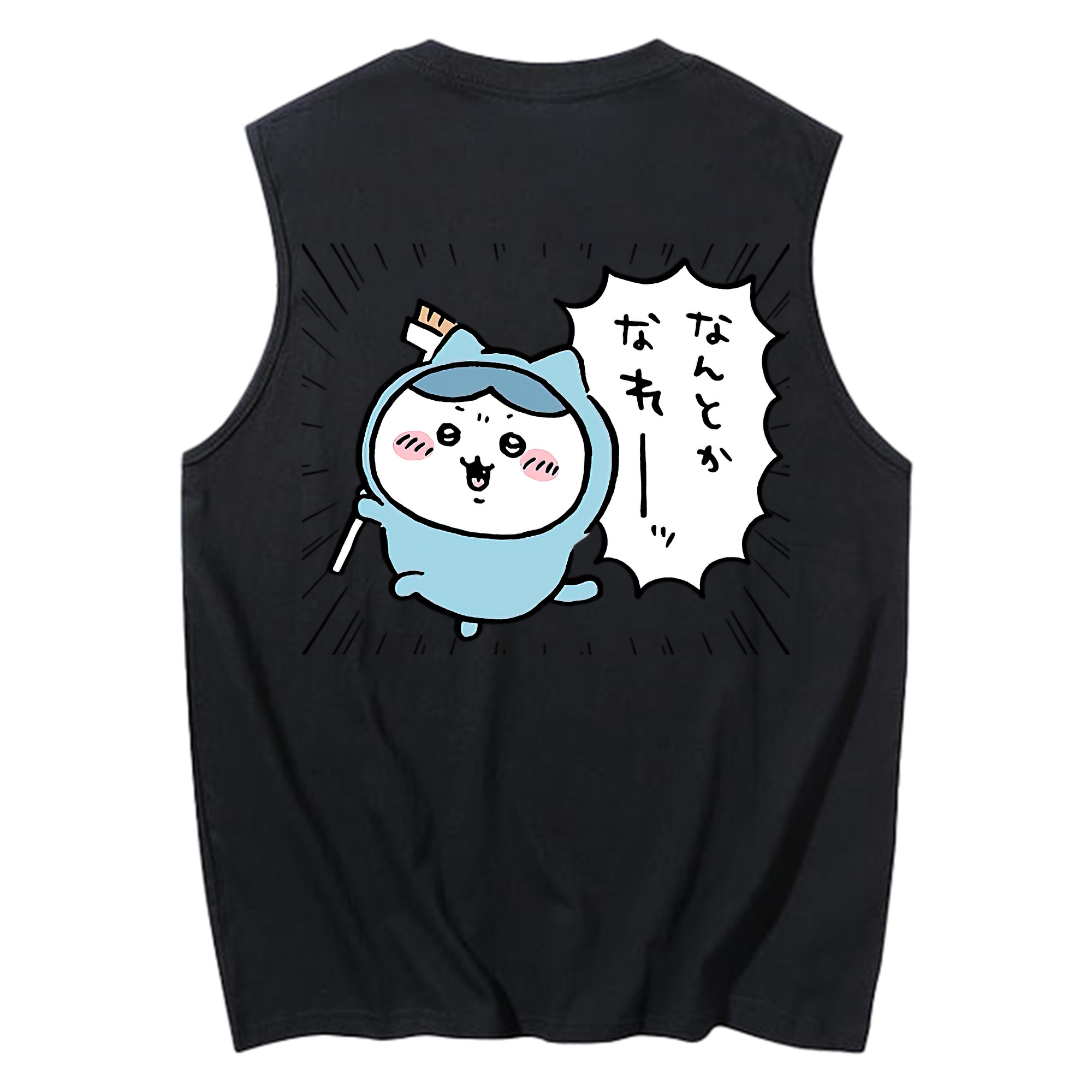 （画像用） ちいかわ ハチワレ Chii-kawa hachiware コットン100％タンクトップ（背面プリント）