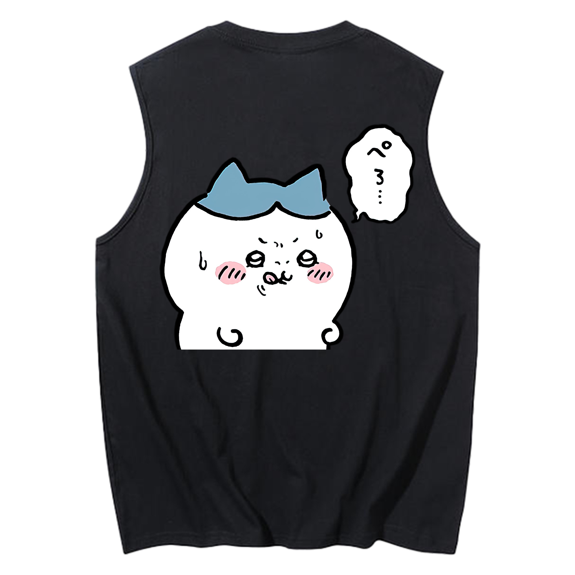 （画像用） ちいかわ ハチワレ Chii-kawa hachiware コットン100％タンクトップ（背面プリント）