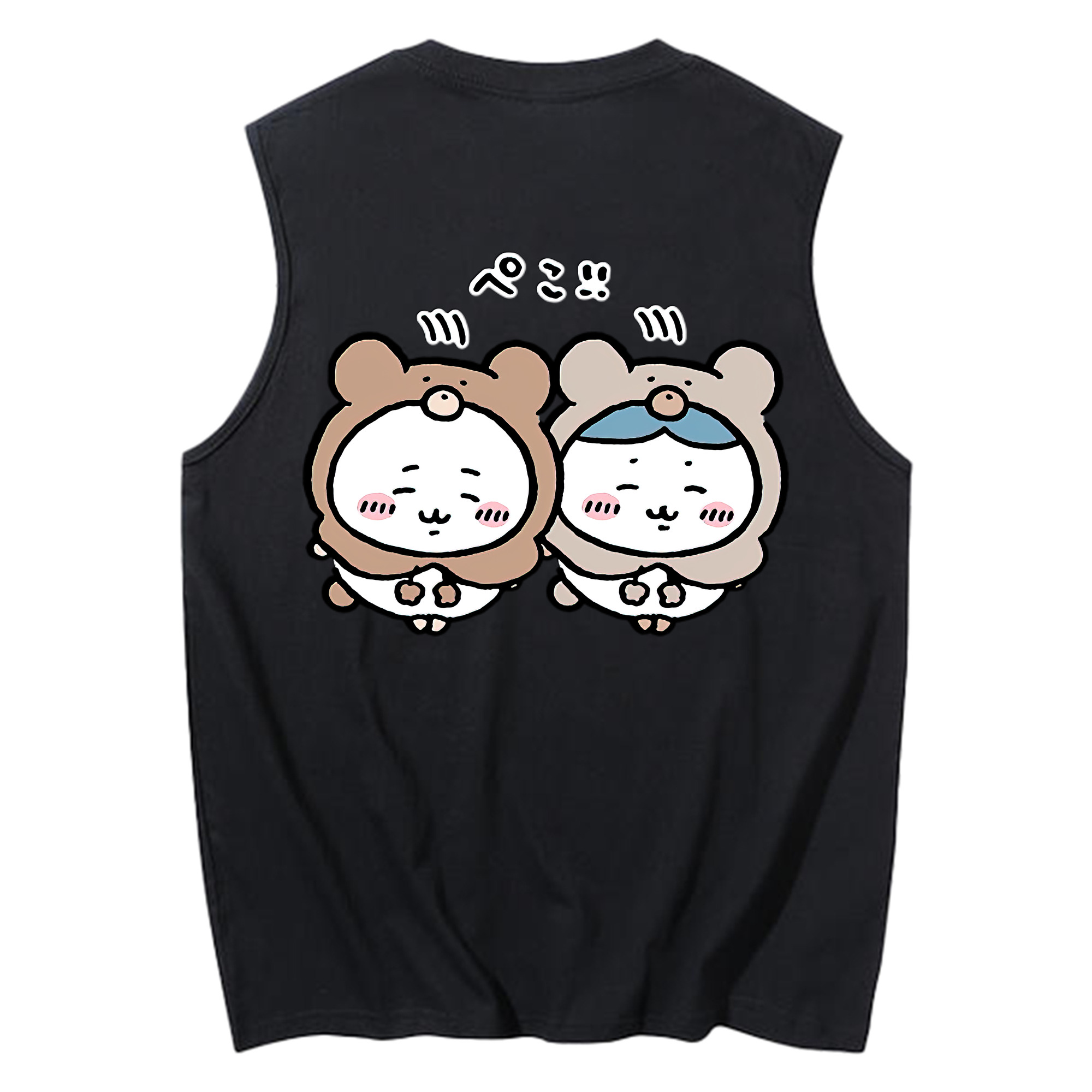 （画像用） ちいかわ ハチワレ Chii-kawa hachiware コットン100％タンクトップ（背面プリント）