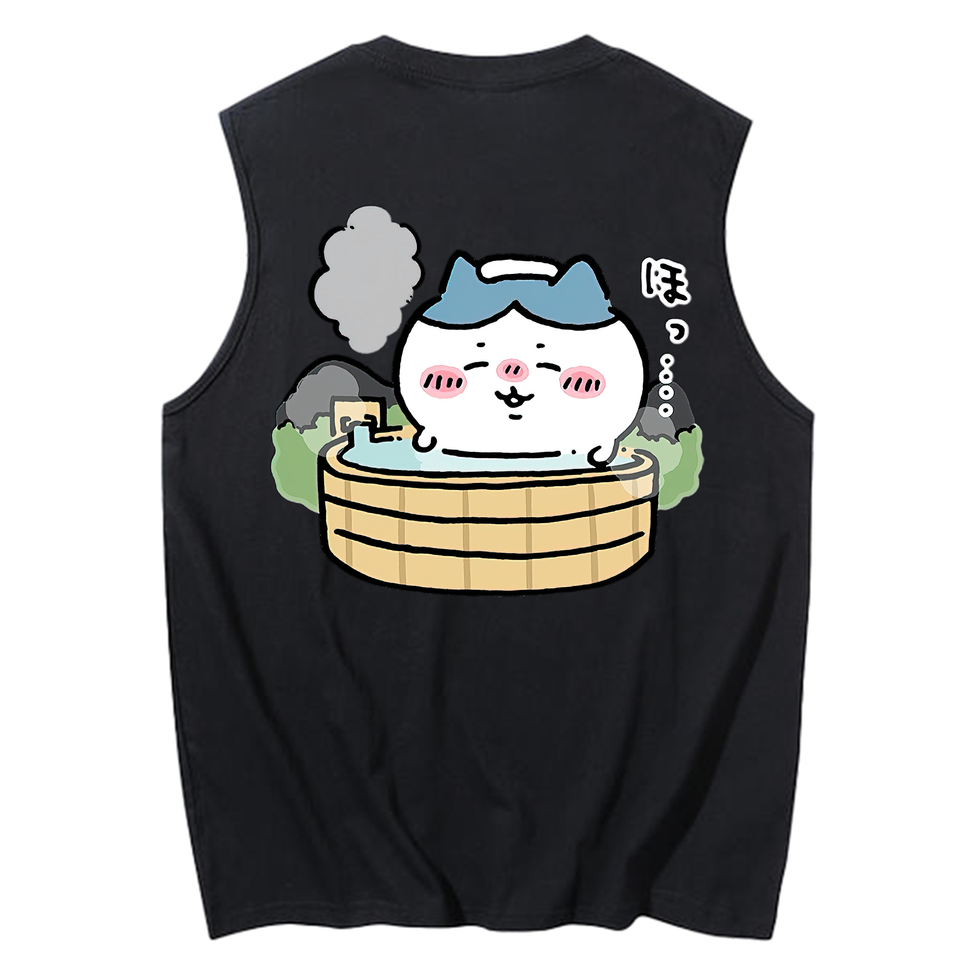 （画像用） ちいかわ ハチワレ Chii-kawa hachiware コットン100％タンクトップ（背面プリント）