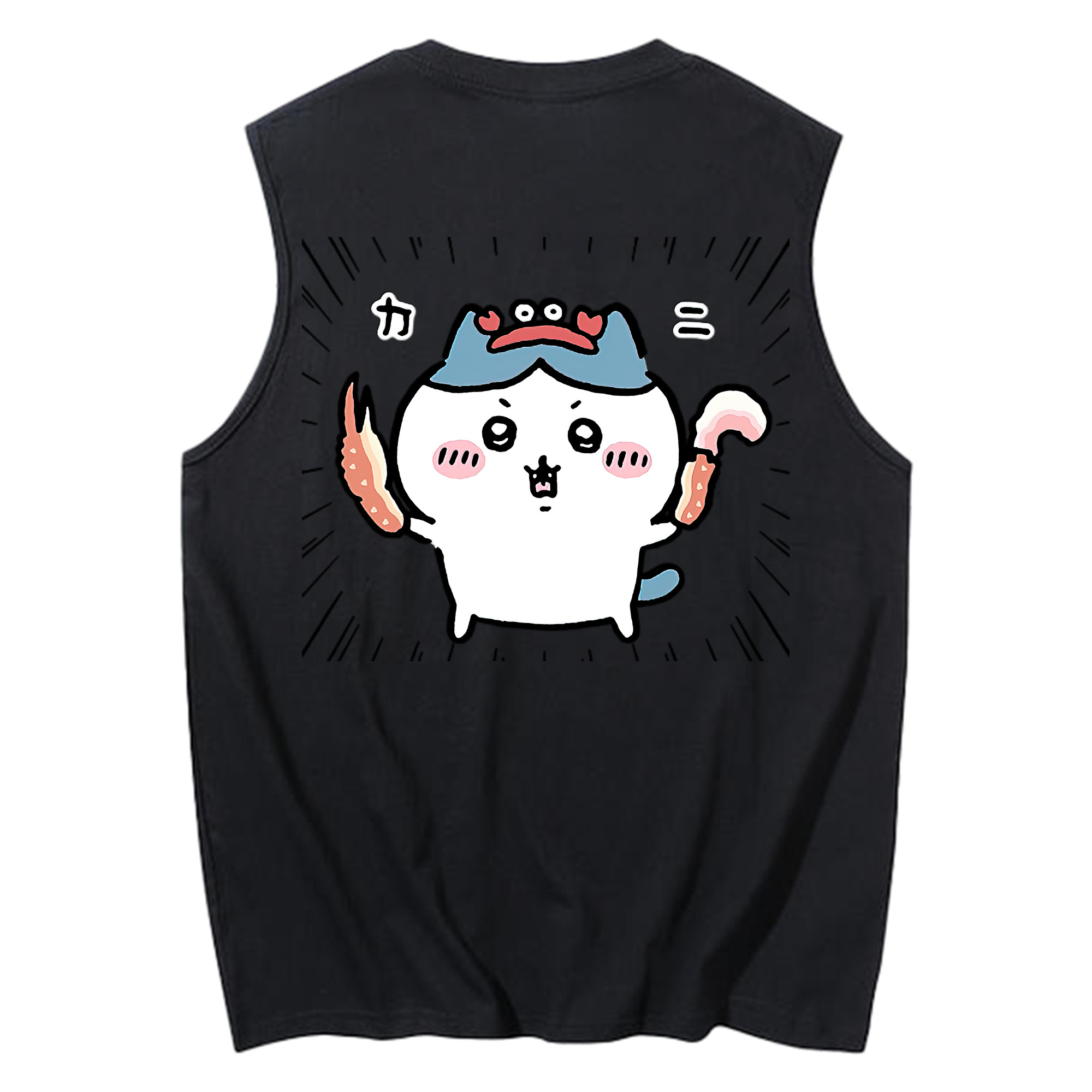 （画像用） ちいかわ ハチワレ Chii-kawa hachiware コットン100％タンクトップ（背面プリント）