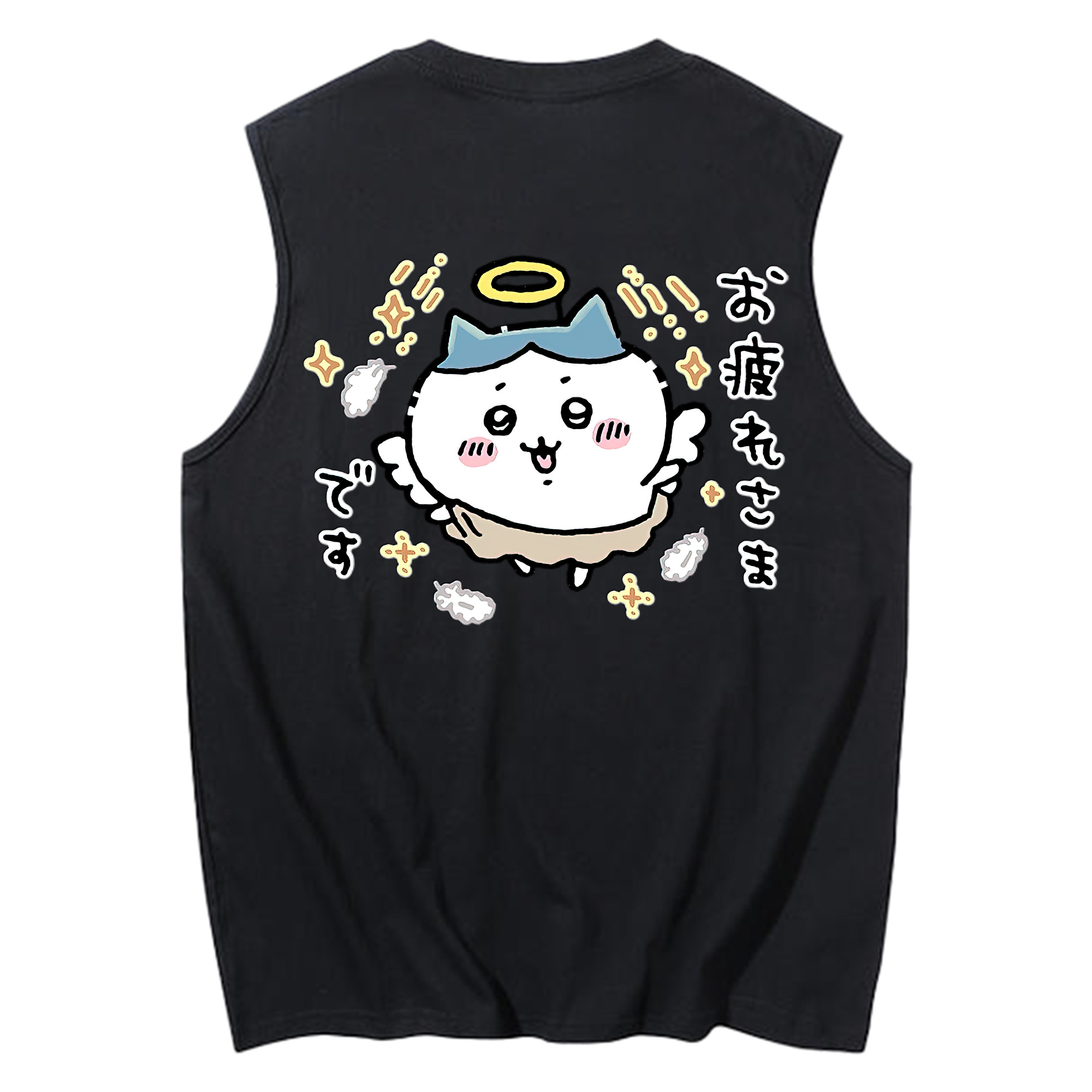 （画像用） ちいかわ ハチワレ Chii-kawa hachiware コットン100％タンクトップ（背面プリント）