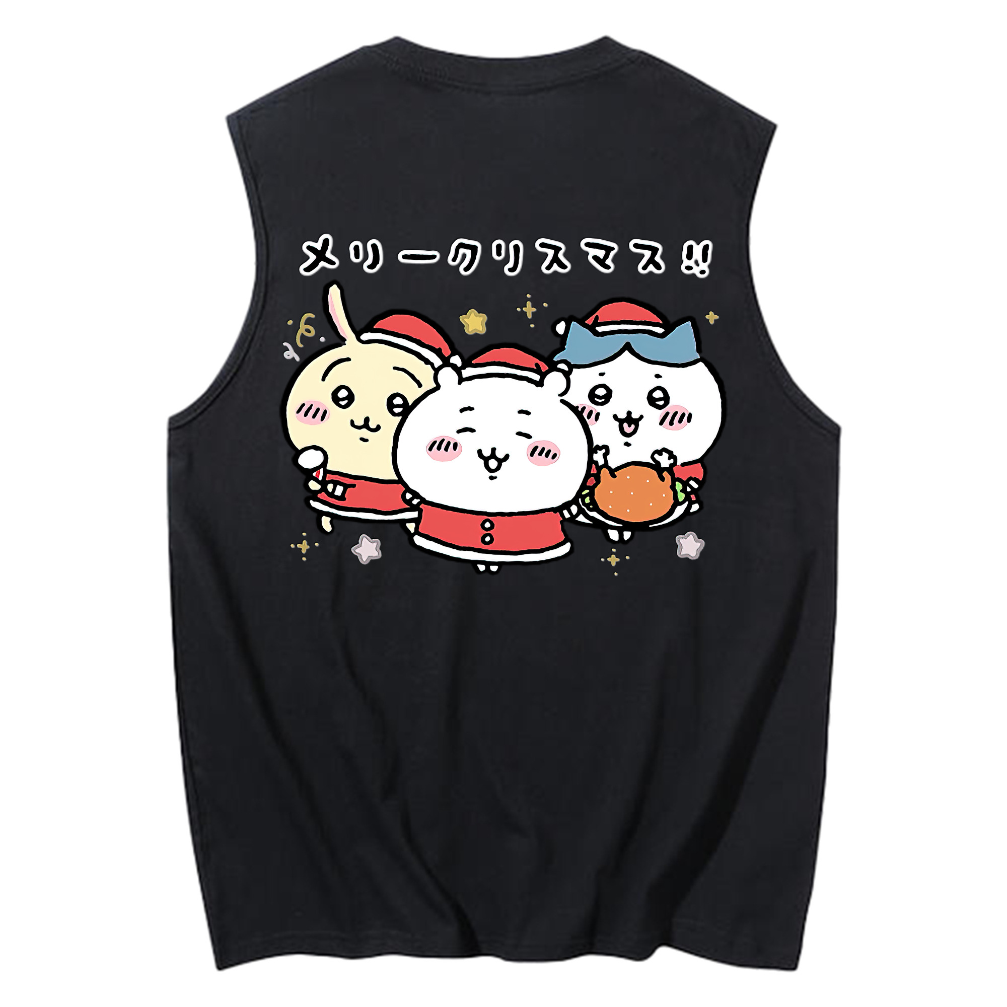 （画像用） ちいかわ ハチワレ Chii-kawa hachiware コットン100％タンクトップ（背面プリント）
