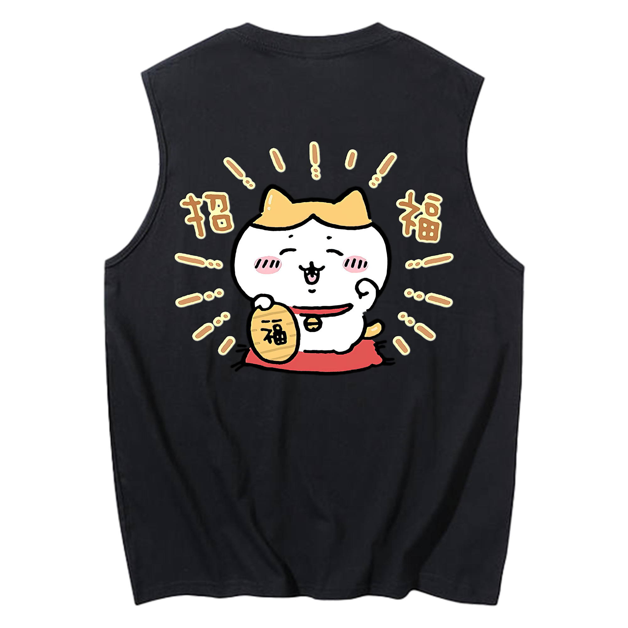 （画像用） ちいかわ ハチワレ Chii-kawa hachiware コットン100％タンクトップ（背面プリント）