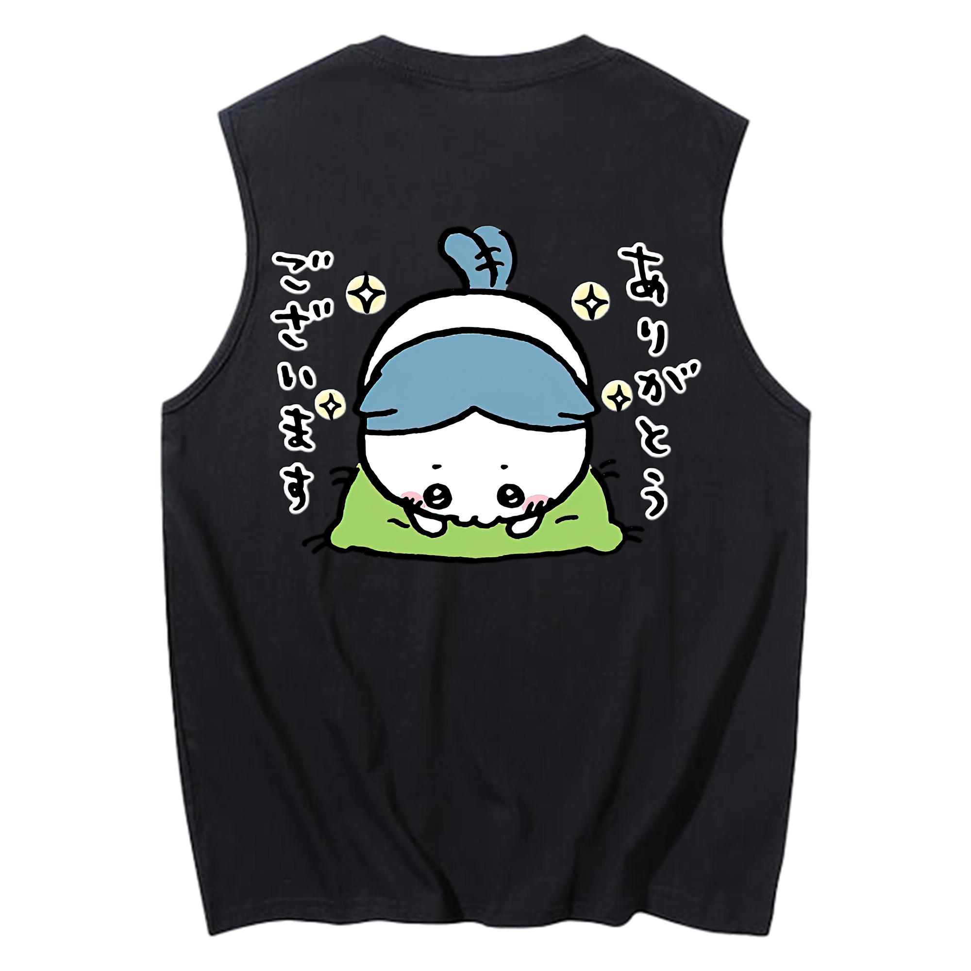 （画像用） ちいかわ ハチワレ Chii-kawa hachiware コットン100％タンクトップ（背面プリント）