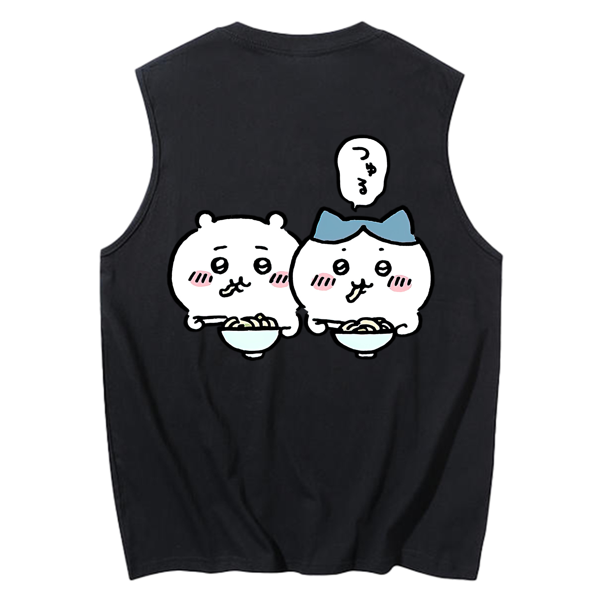 （画像用） ちいかわ ハチワレ Chii-kawa hachiware コットン100％タンクトップ（背面プリント）