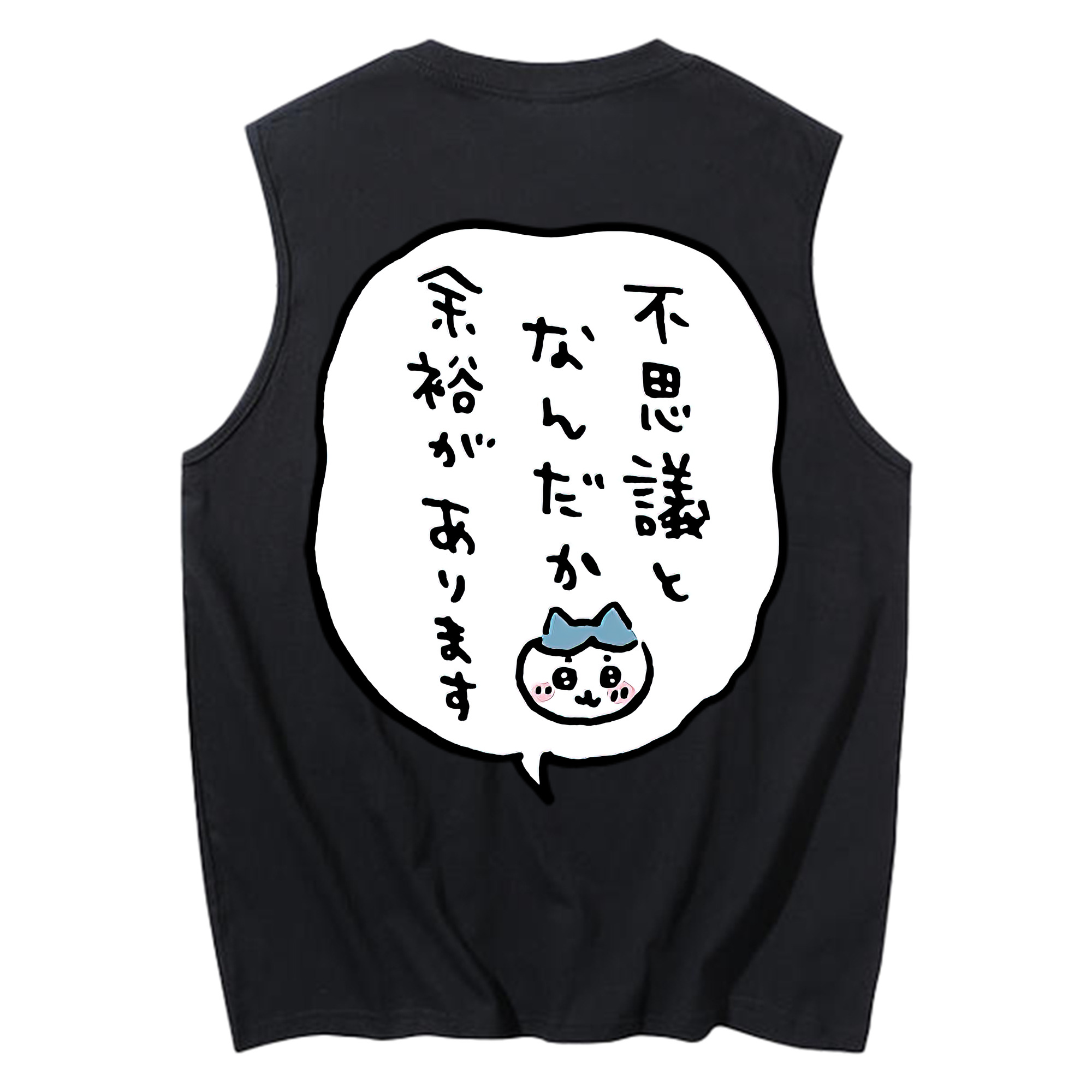 （画像用） ちいかわ ハチワレ Chii-kawa hachiware コットン100％タンクトップ（背面プリント）