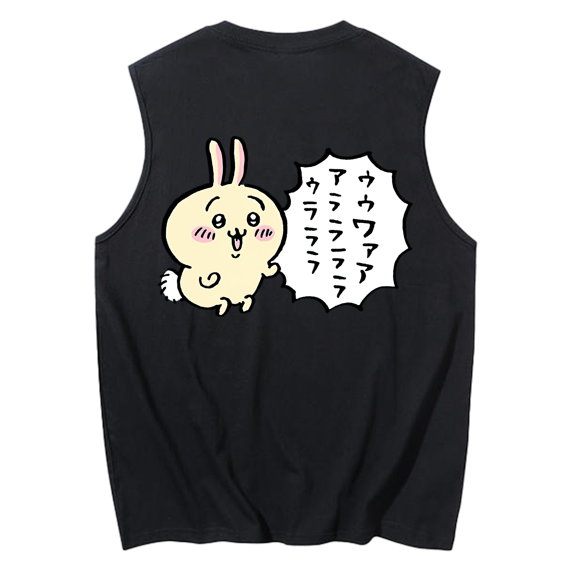 （画像用） ちいかわ うさぎ Chii-kawa usagi コットン100％タンクトップ（背面プリント）