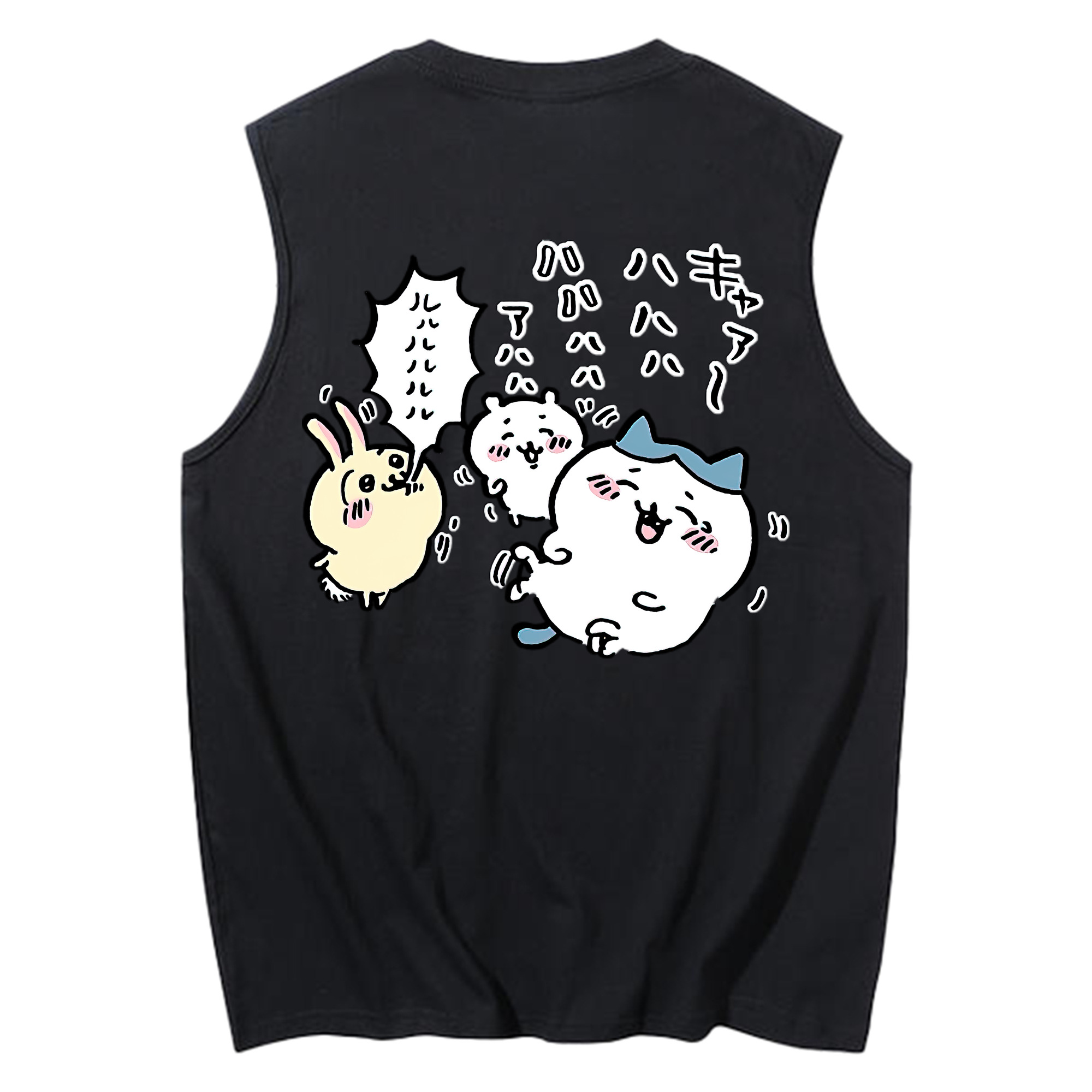 （画像用） ちいかわ うさぎ Chii-kawa usagi コットン100％タンクトップ（背面プリント）