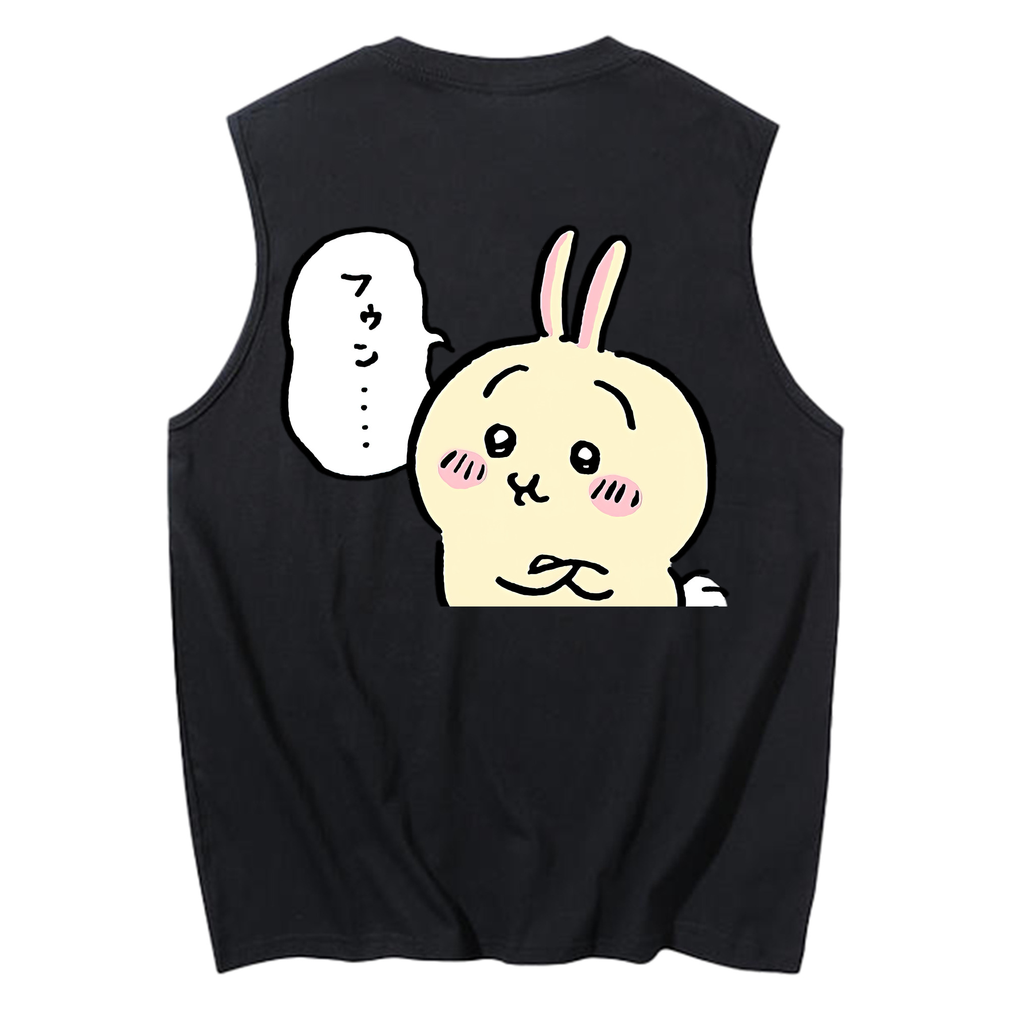 （画像用） ちいかわ うさぎ Chii-kawa usagi コットン100％タンクトップ（背面プリント）