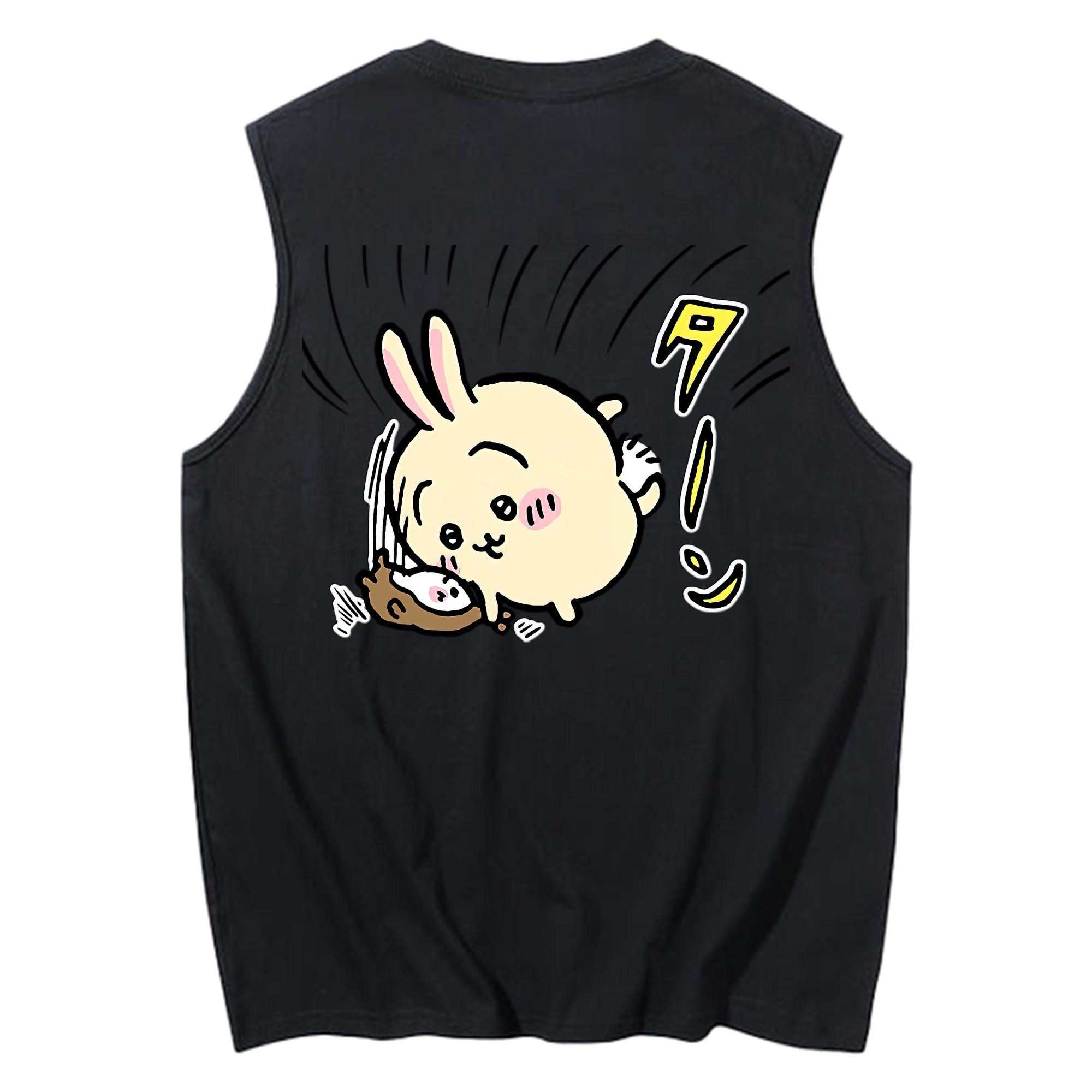 （画像用） ちいかわ うさぎ Chii-kawa usagi コットン100％タンクトップ（背面プリント）